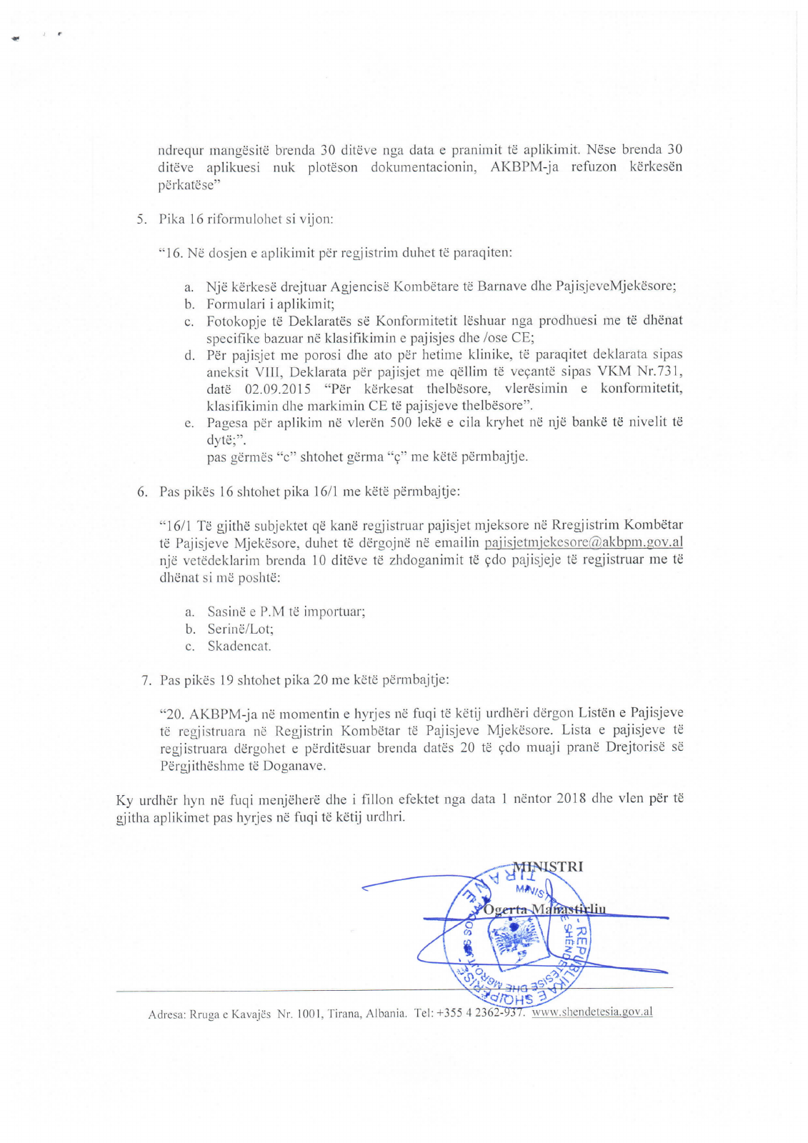 Official original PDF page 2 — albania-r202-al-urdher734