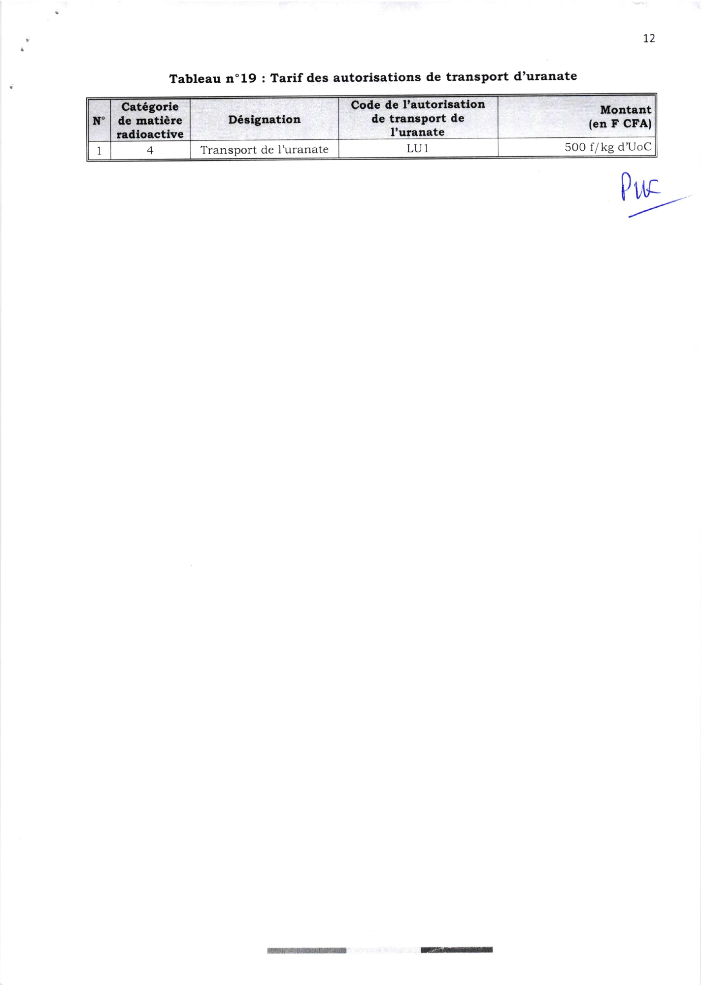 Arrêté interministériel 2023-001 du 30 mars 2023 — official PDF page 12; original table columns, symbols and diagram connections