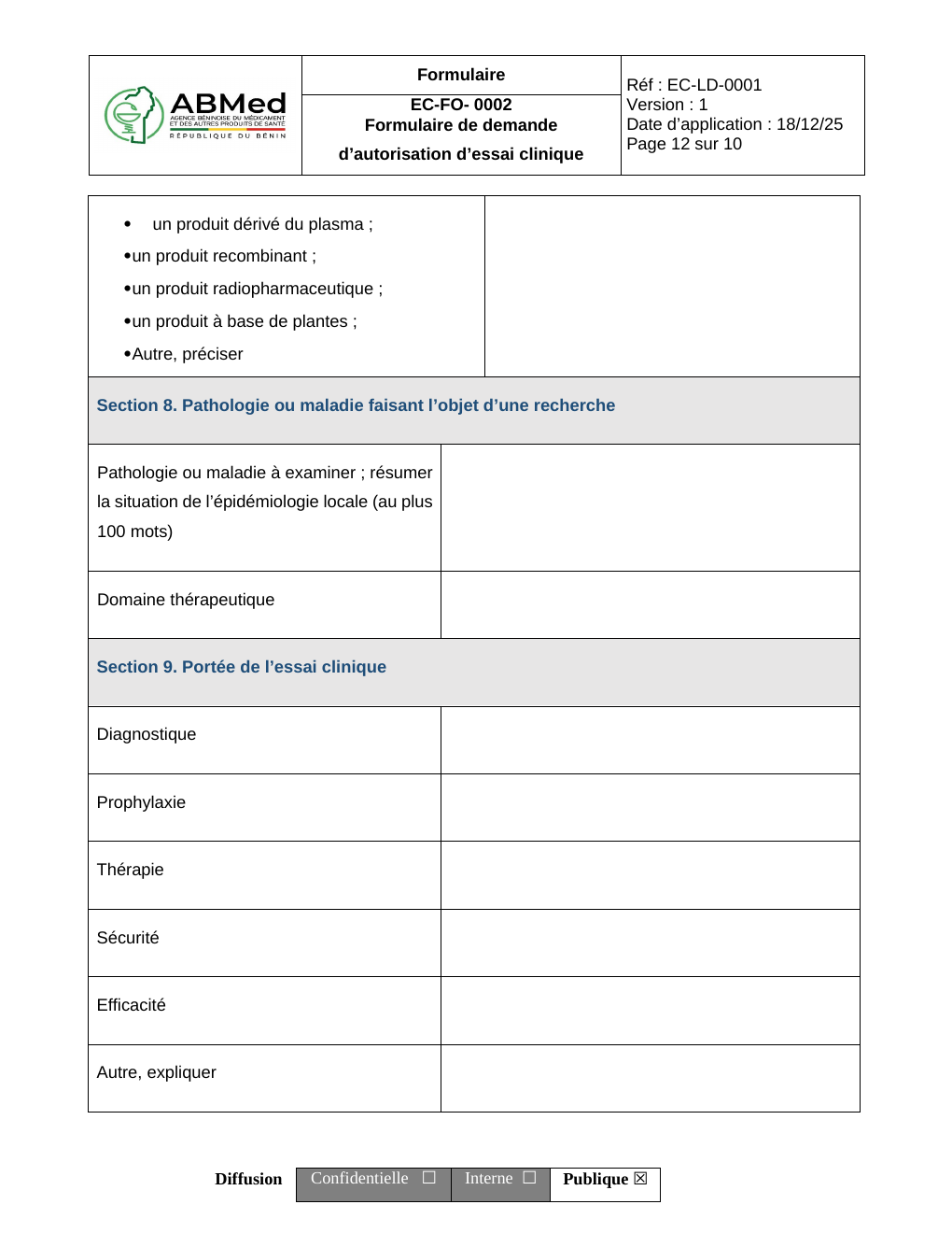 Rendered from the linked Office original — page 12; retained table layout and symbols. This is a render, not an official PDF page.