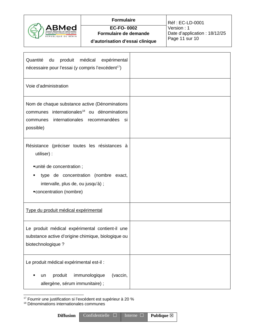Rendered from the linked Office original — page 11; retained table layout and symbols. This is a render, not an official PDF page.
