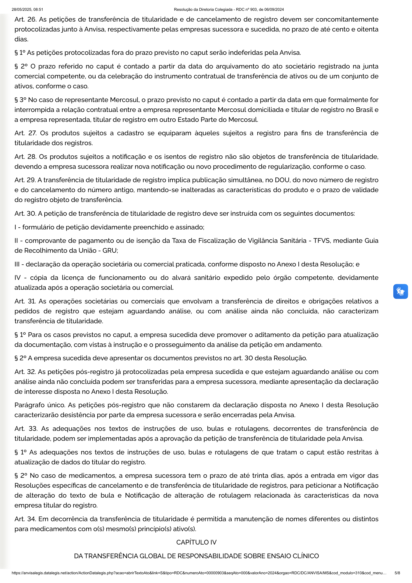 RDC 903/2024 — original PDF page 5; original table columns, symbols and diagrams retained.