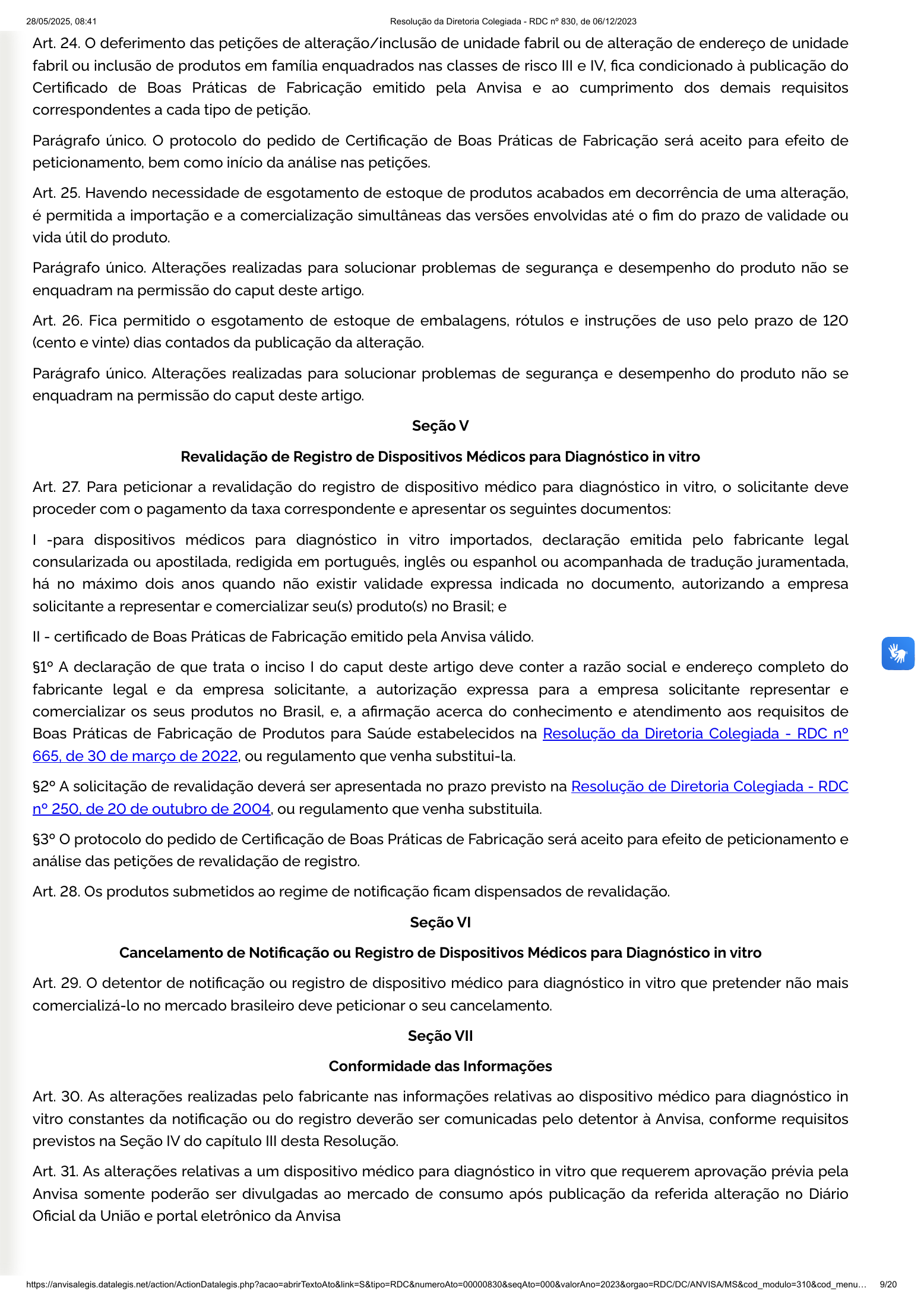RDC 830/2023 — official SESA-hosted reprint — original complete physical PDF page 9; original image governs.