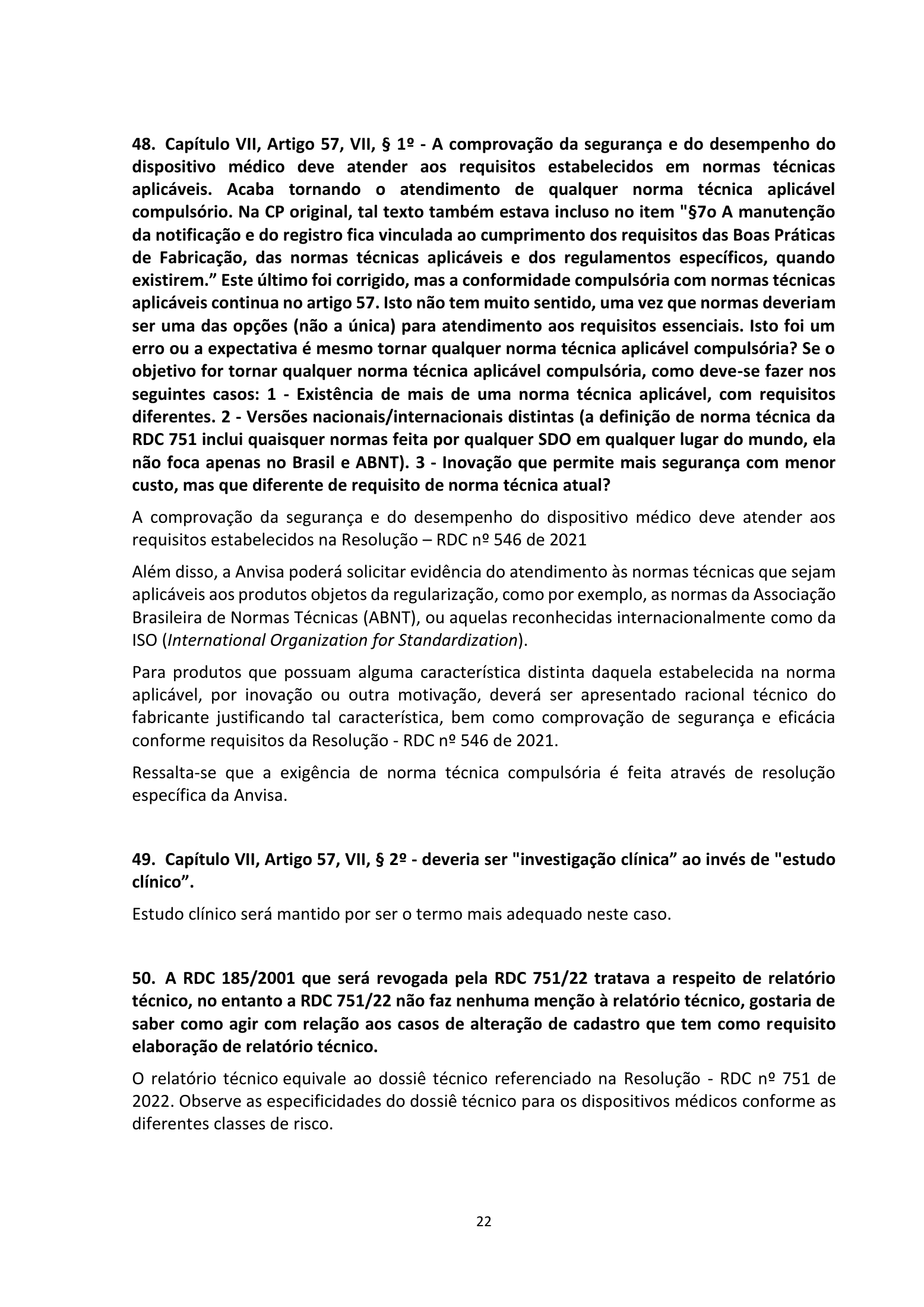 ANVISA RDC751/2022 Q&A —edition2 — original complete physical PDF page 22; original image governs.