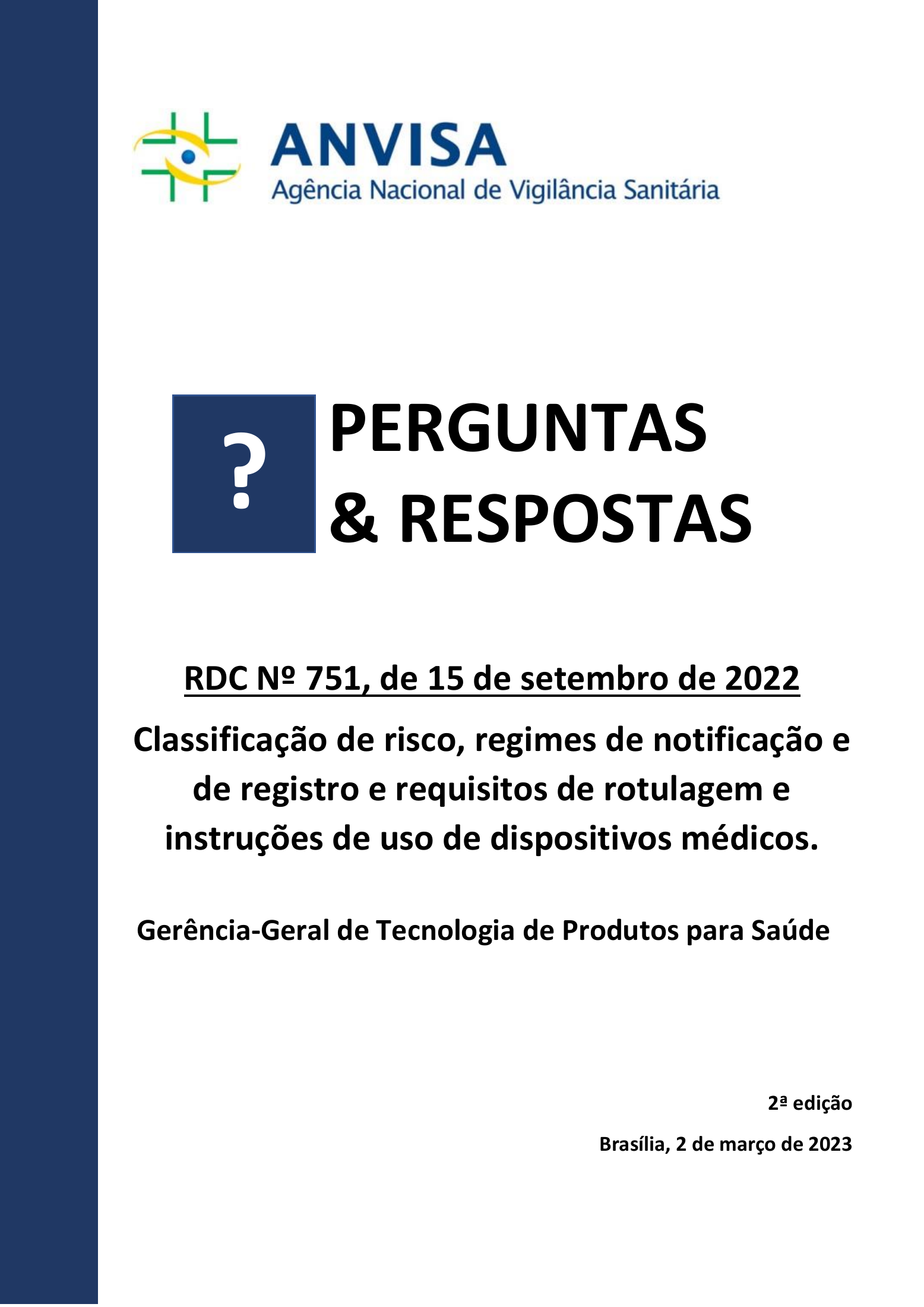 ANVISA RDC751/2022 Q&A —edition2 — original complete physical PDF page 1; original image governs.