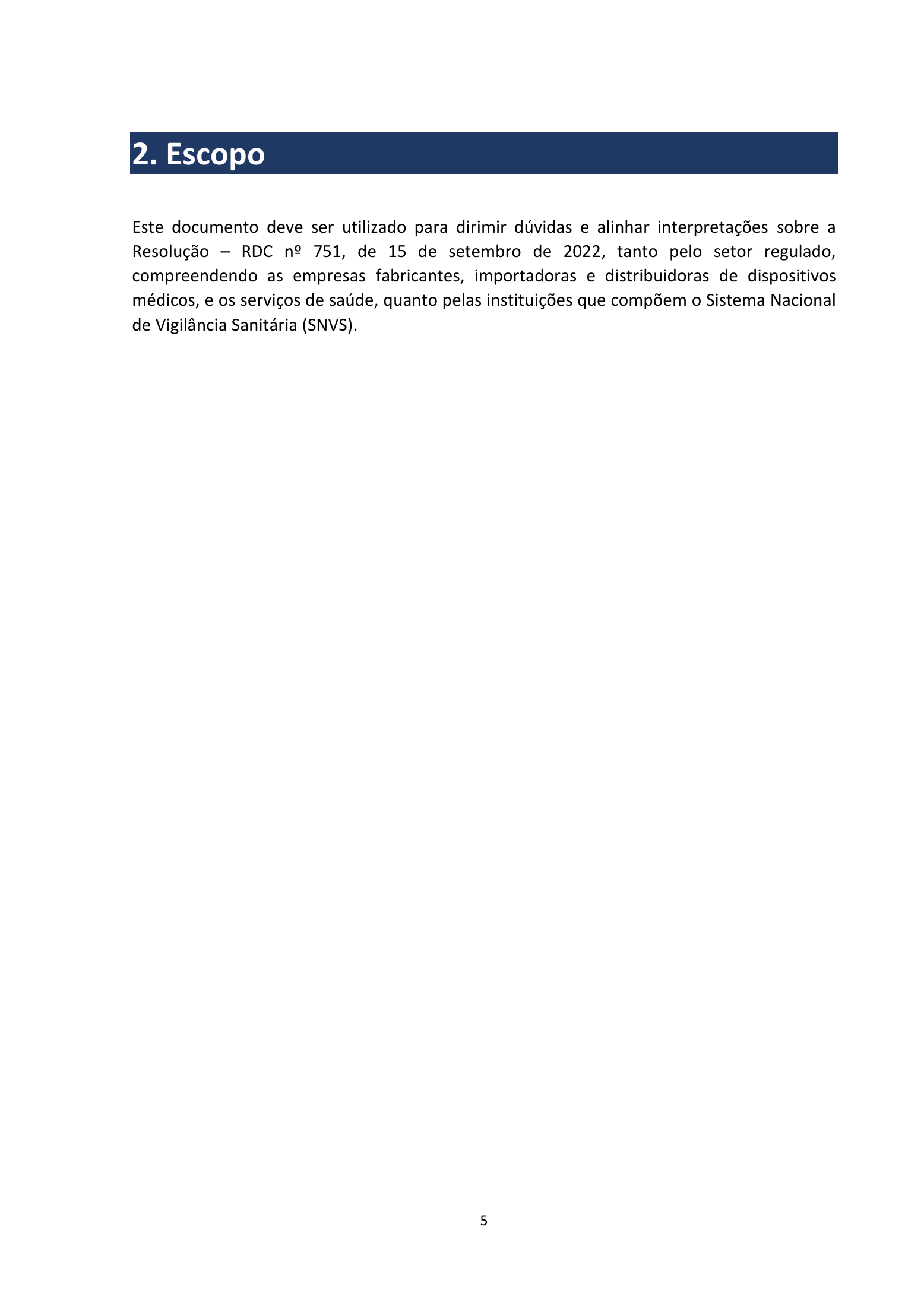 ANVISA RDC751/2022 Q&A —edition2 — original complete physical PDF page 5; original image governs.