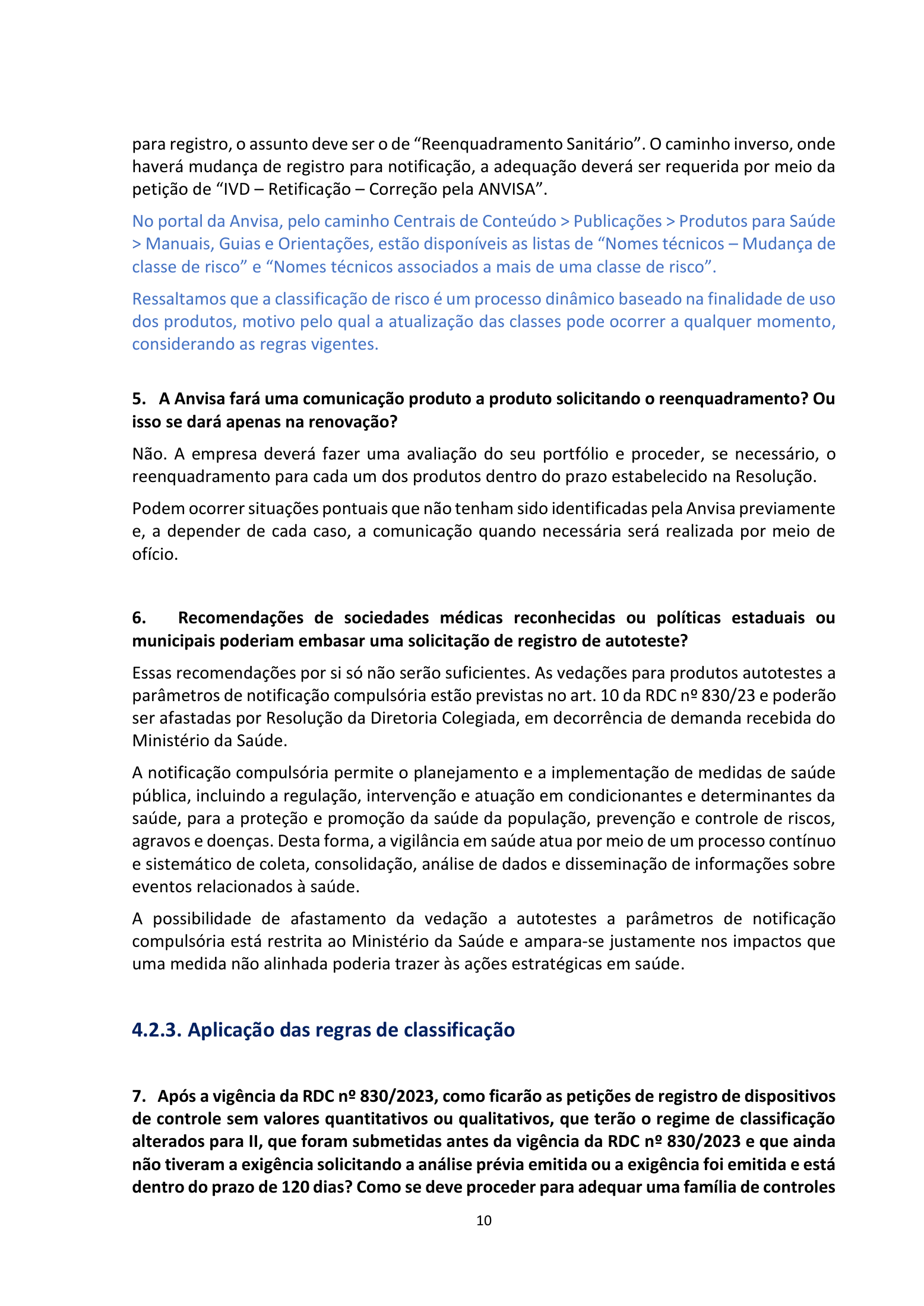 ANVISA RDC 830/2023 Q&A — edition 2 — original complete physical PDF page 10; original image governs.
