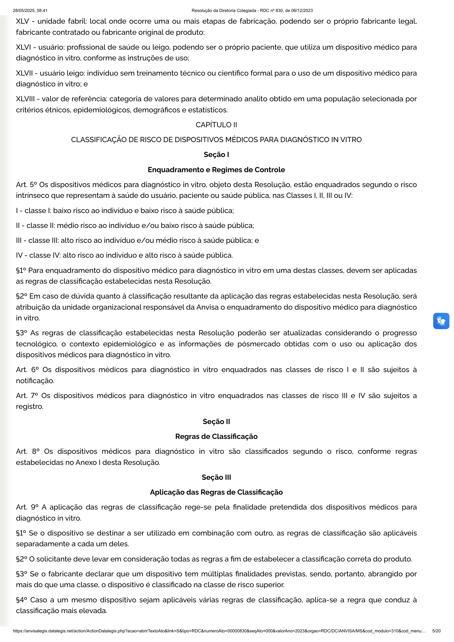 RDC 830/2023 — official SESA-hosted reprint — original complete physical PDF page 5; original image governs.