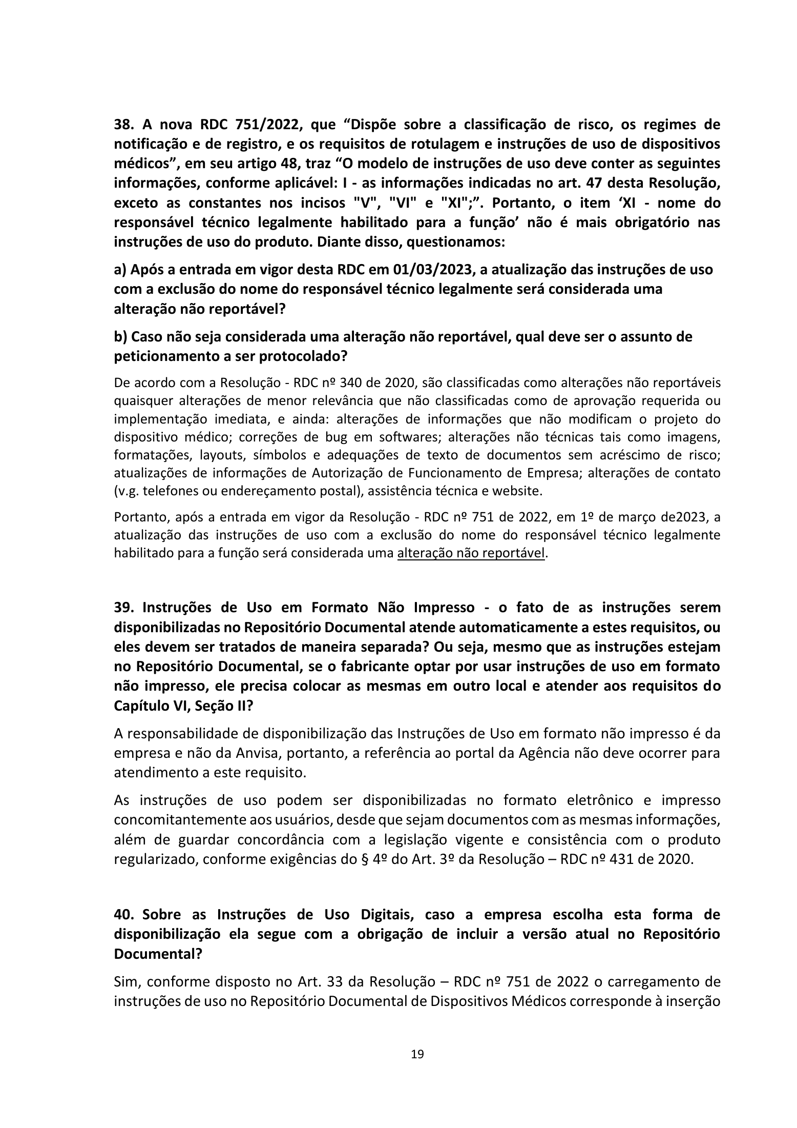 ANVISA RDC751/2022 Q&A —edition2 — original complete physical PDF page 19; original image governs.