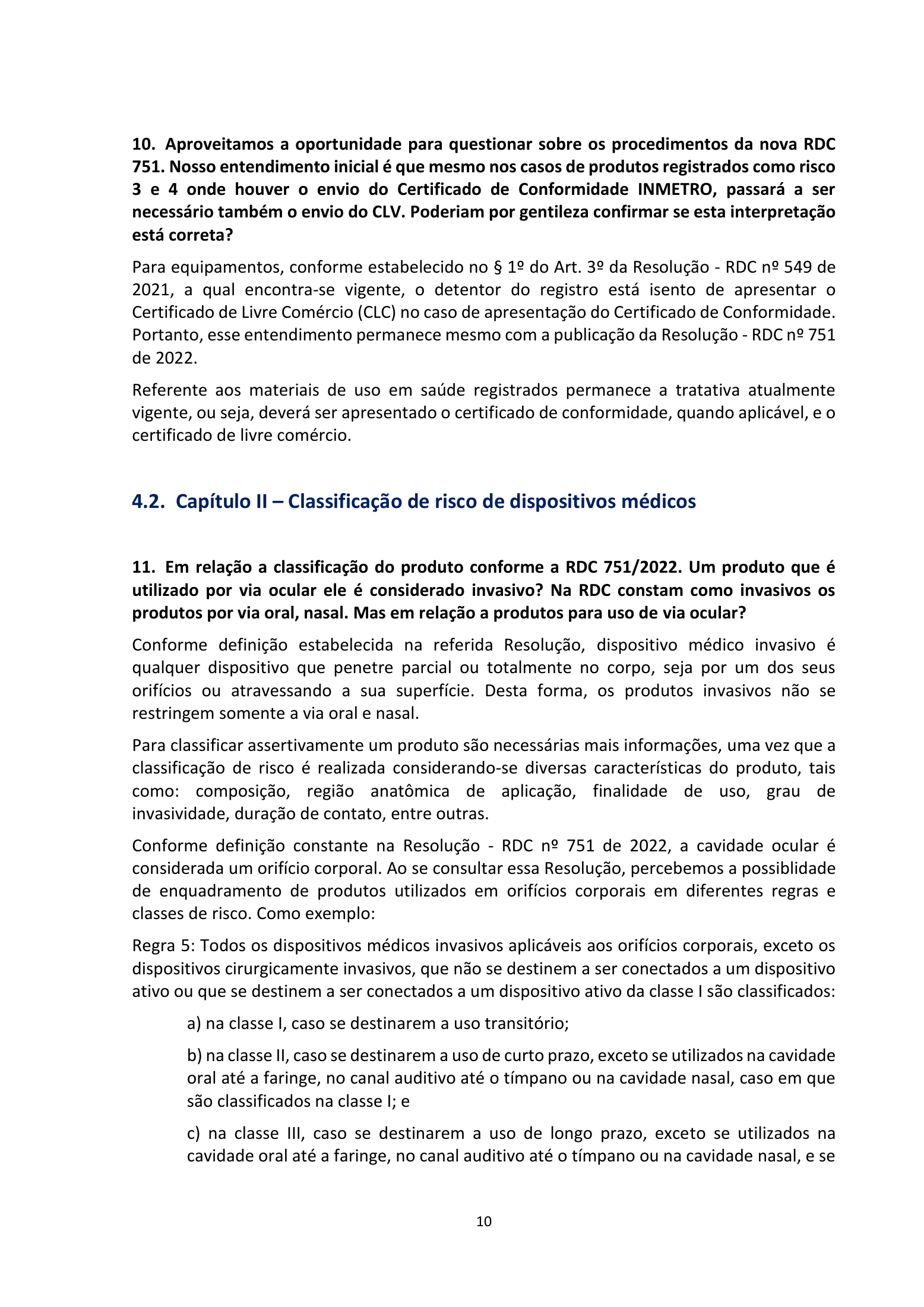 ANVISA RDC751/2022 Q&A —edition2 — original complete physical PDF page 10; original image governs.