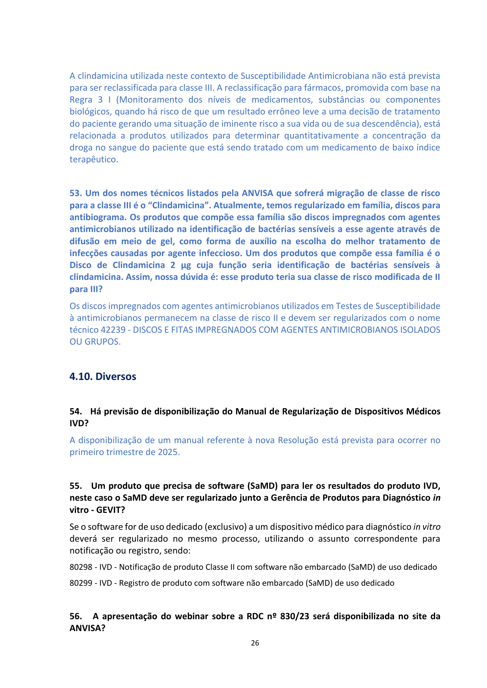 ANVISA RDC 830/2023 Q&A — edition 2 — original complete physical PDF page 26; original image governs.