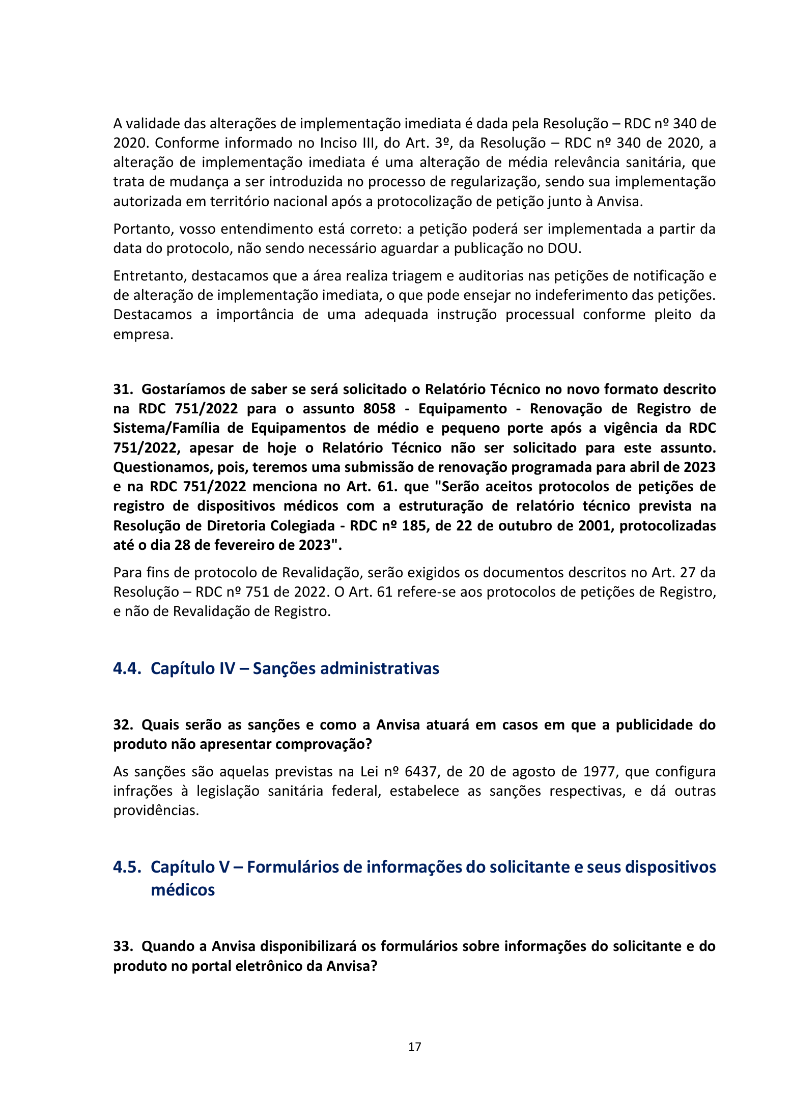ANVISA RDC751/2022 Q&A —edition2 — original complete physical PDF page 17; original image governs.