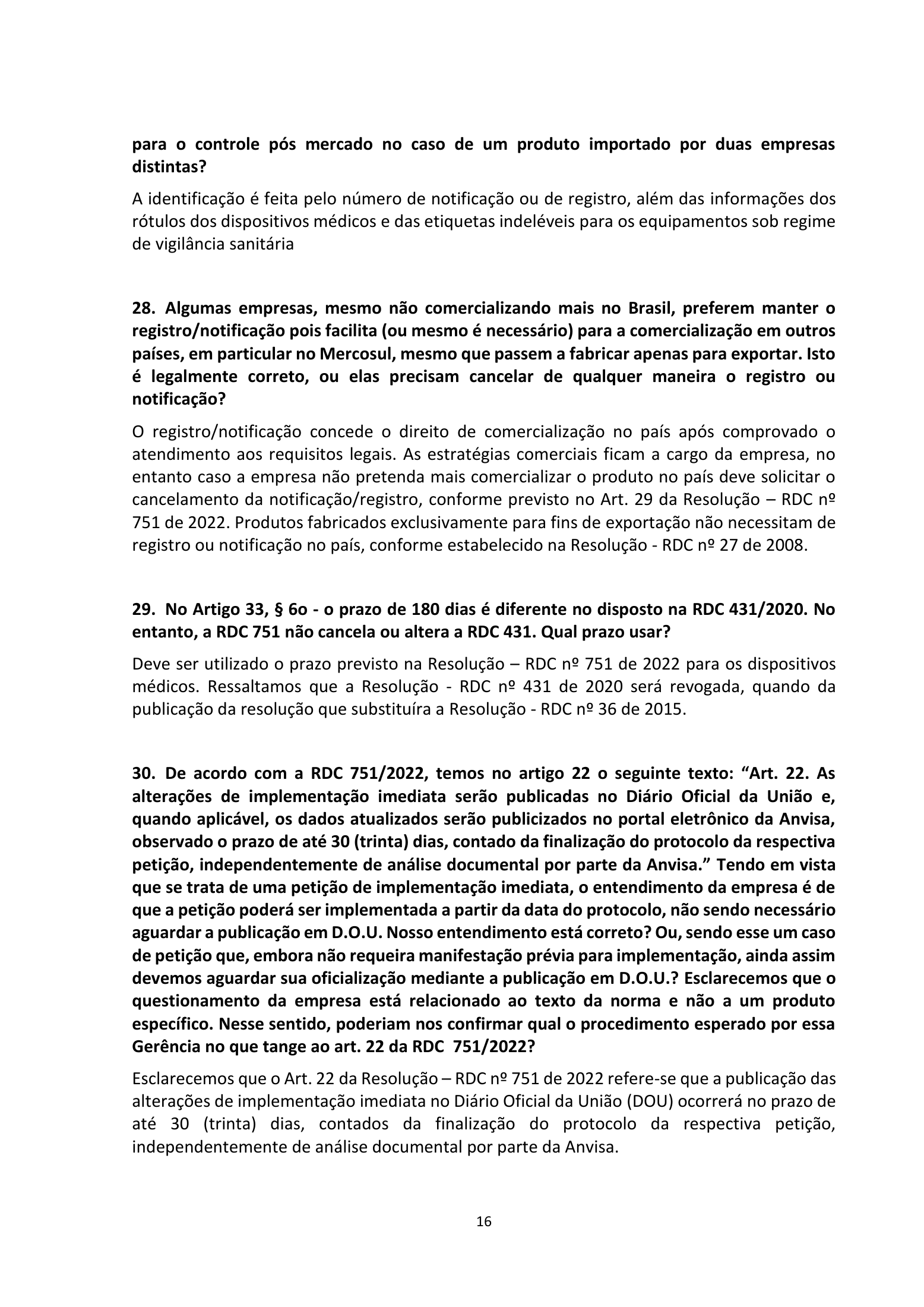 ANVISA RDC751/2022 Q&A —edition2 — original complete physical PDF page 16; original image governs.
