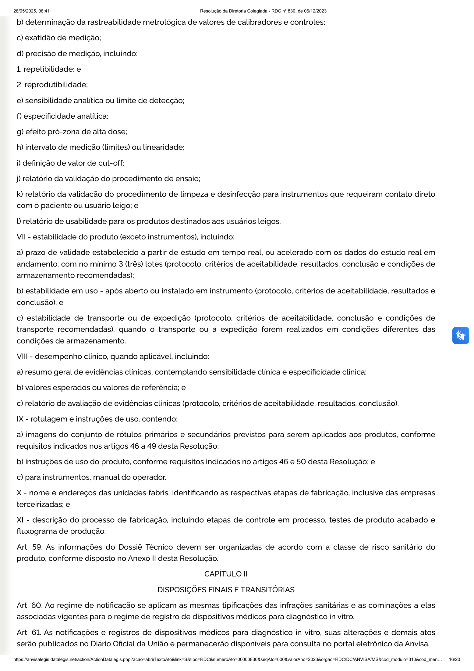 RDC 830/2023 — official SESA-hosted reprint — original complete physical PDF page 16; original image governs.