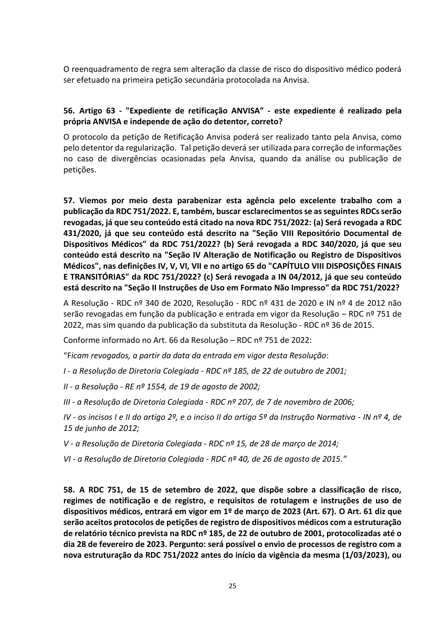 ANVISA RDC751/2022 Q&A —edition2 — original complete physical PDF page 25; original image governs.