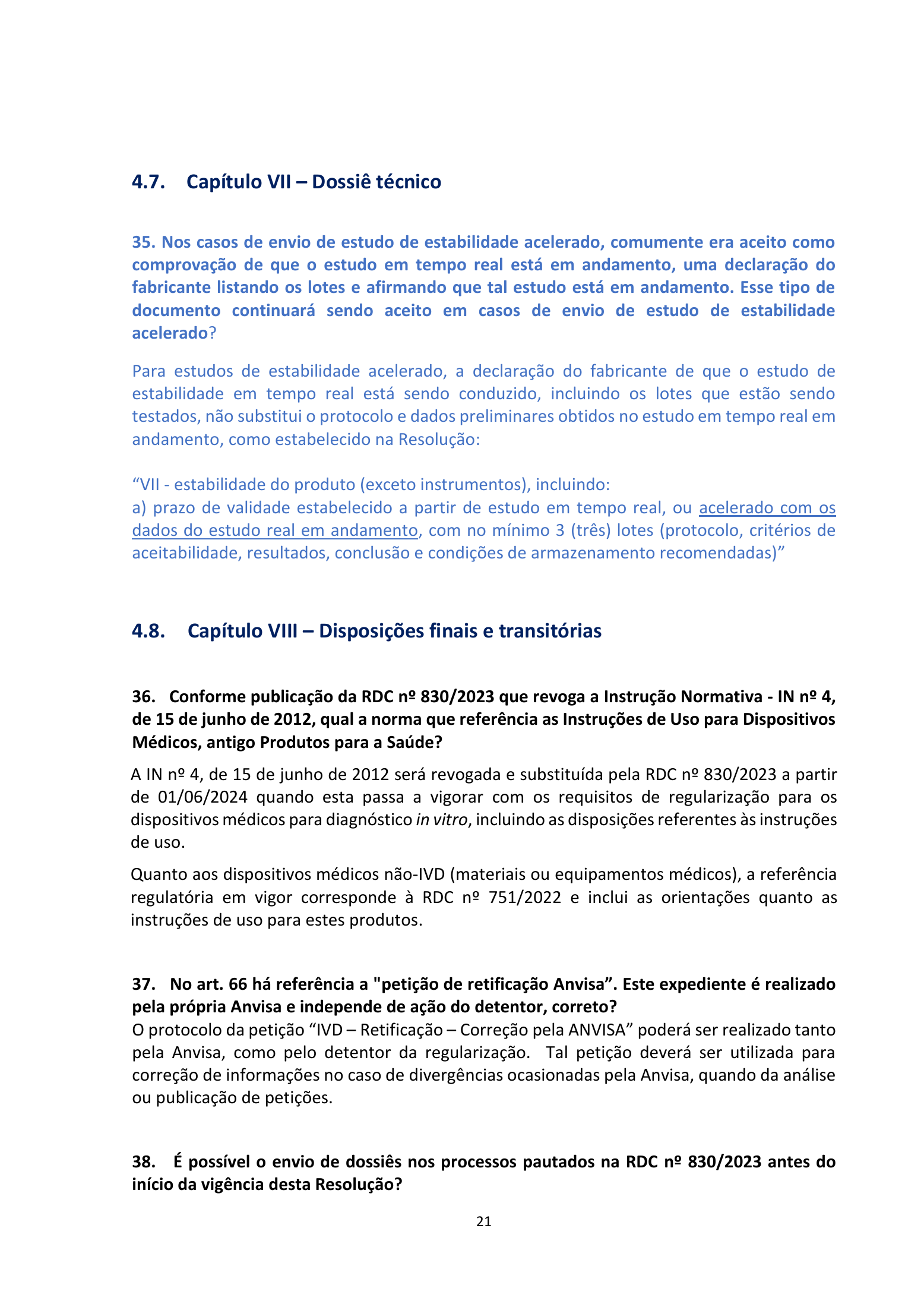 ANVISA RDC 830/2023 Q&A — edition 2 — original complete physical PDF page 21; original image governs.