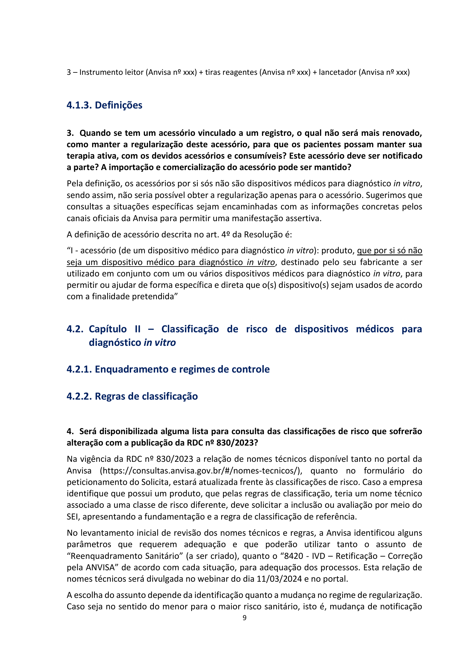 ANVISA RDC 830/2023 Q&A — edition 2 — original complete physical PDF page 9; original image governs.