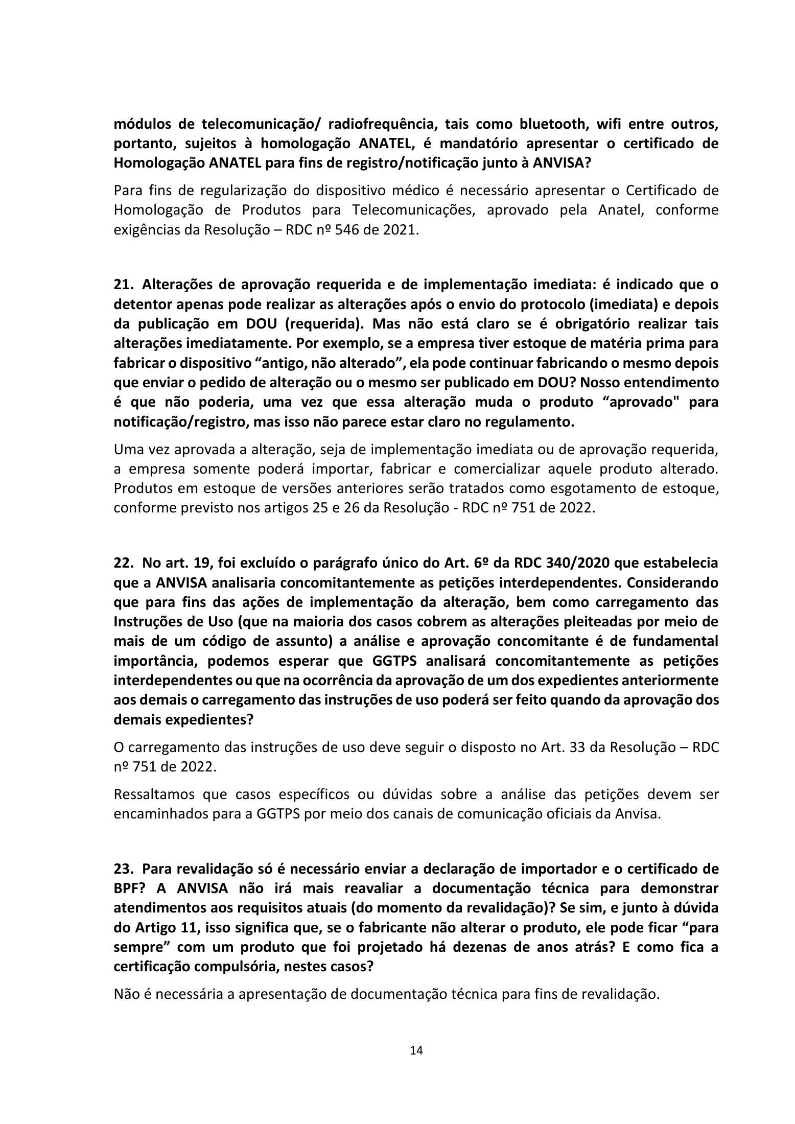 ANVISA RDC751/2022 Q&A —edition2 — original complete physical PDF page 14; original image governs.