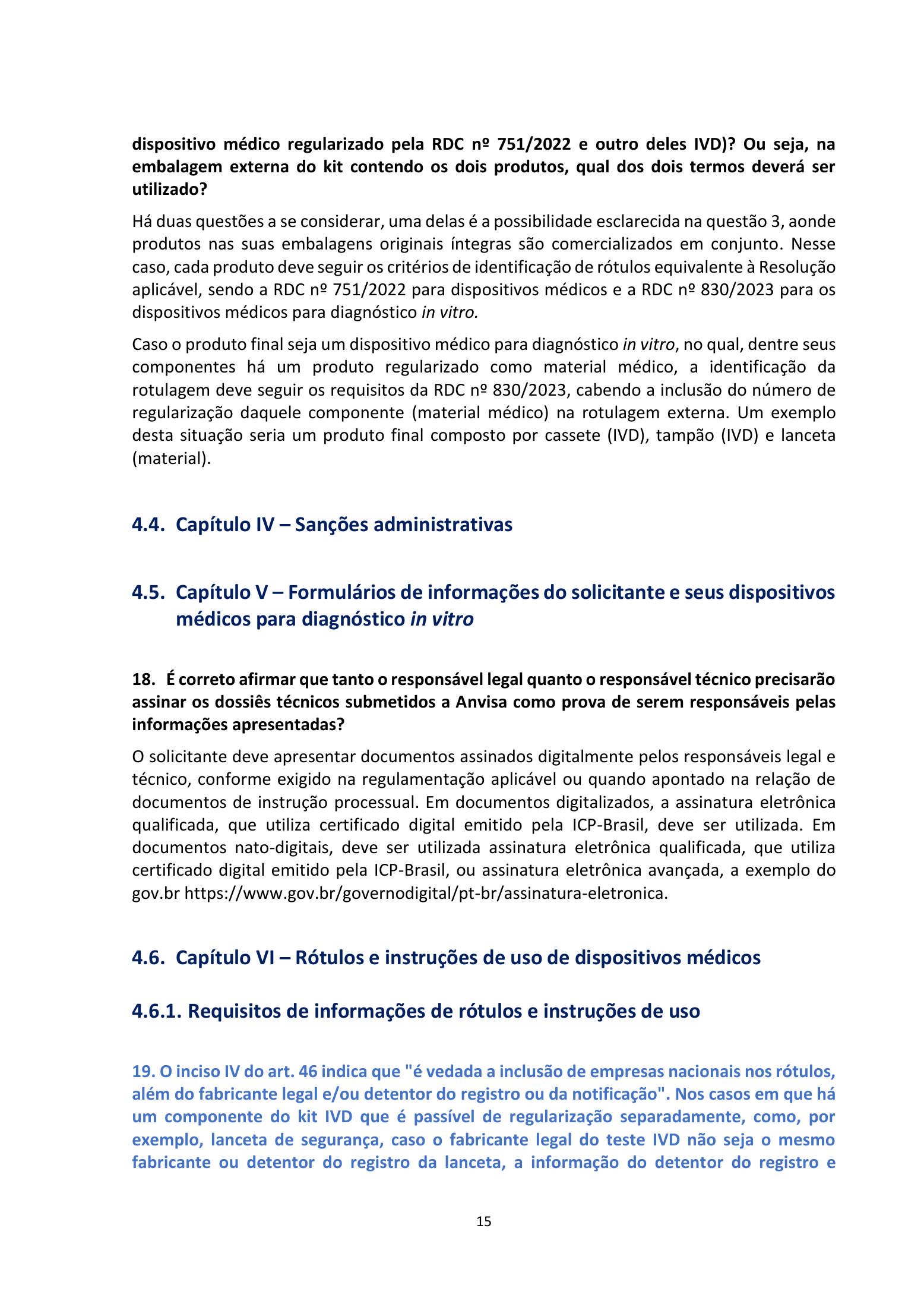 ANVISA RDC 830/2023 Q&A — edition 2 — original complete physical PDF page 15; original image governs.