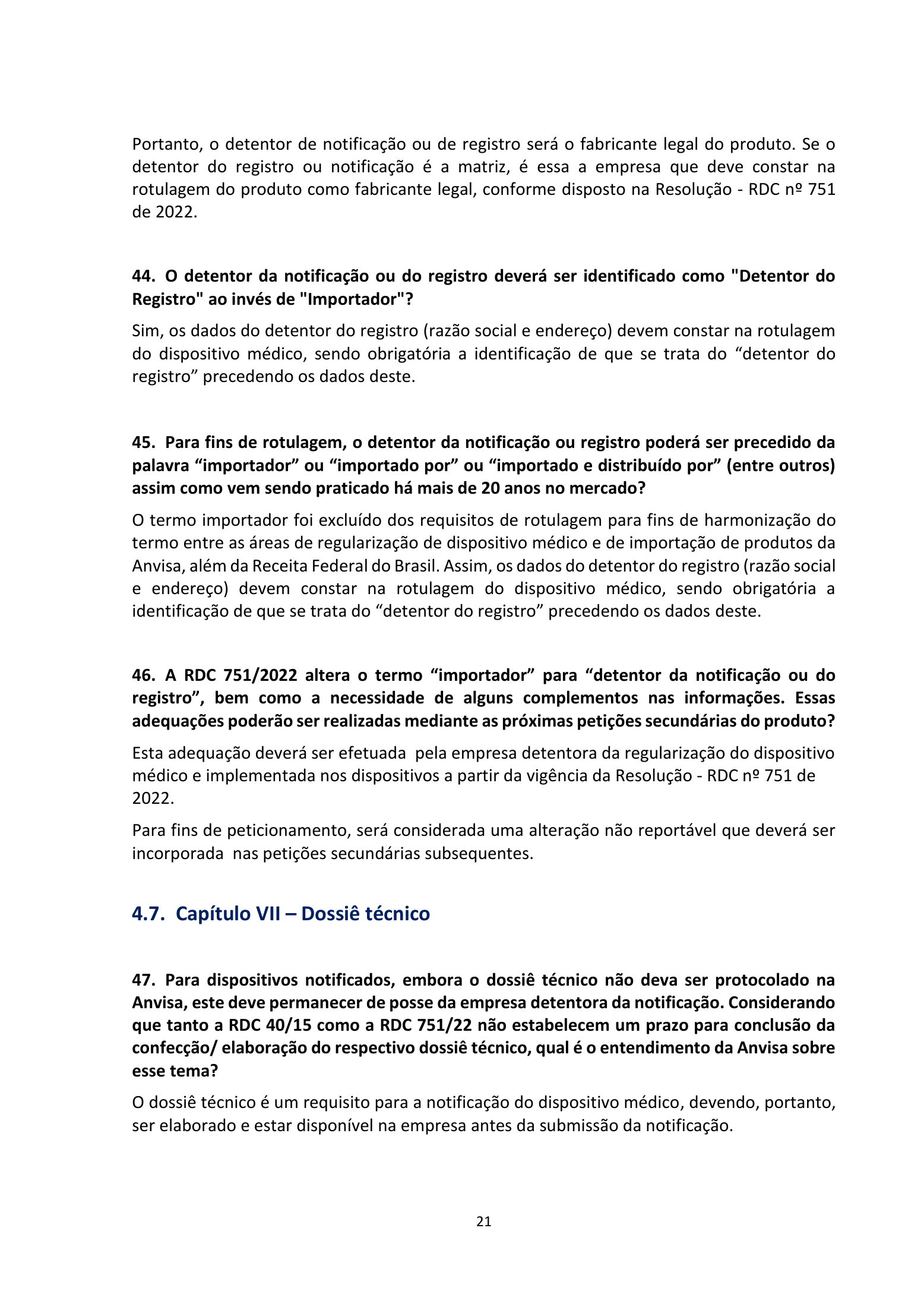 ANVISA RDC751/2022 Q&A —edition2 — original complete physical PDF page 21; original image governs.