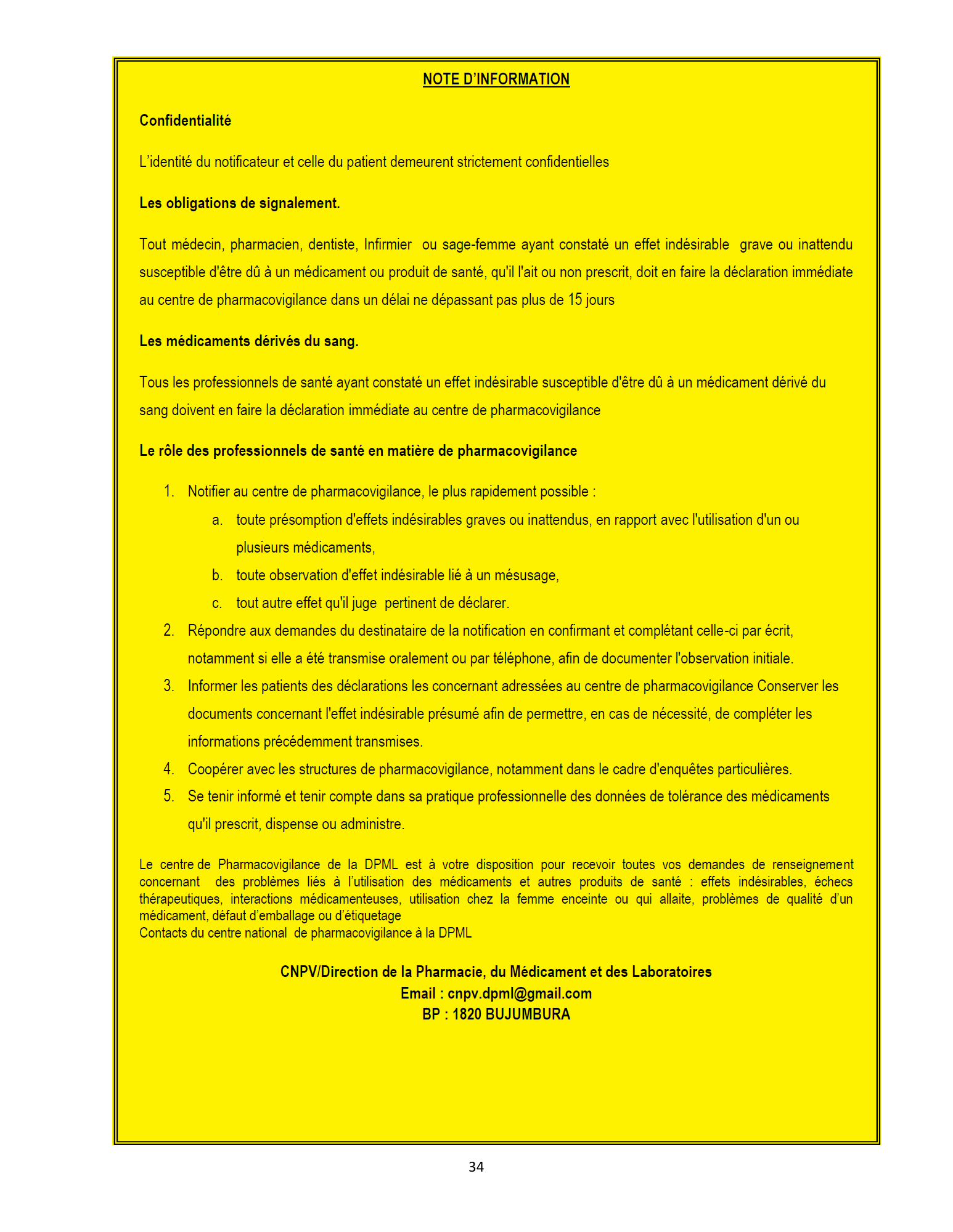 burundi-national-pharmacovigilance-directives-2015 — official PDF page 51; original table columns, symbols and diagram connections
