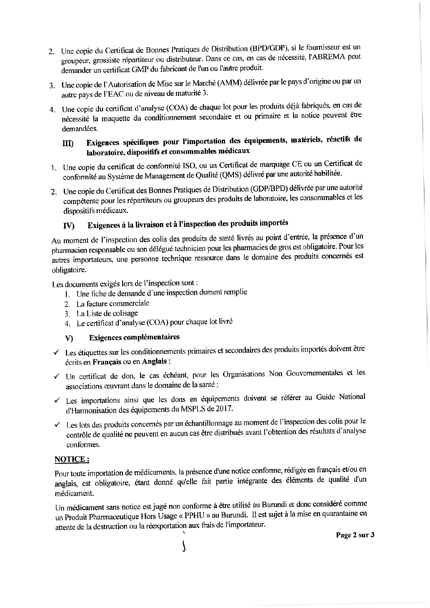 Note n° 630.7/139/ABREMA/2024 du 23 février 2024 — official PDF page 2; original table columns, symbols and diagram connections