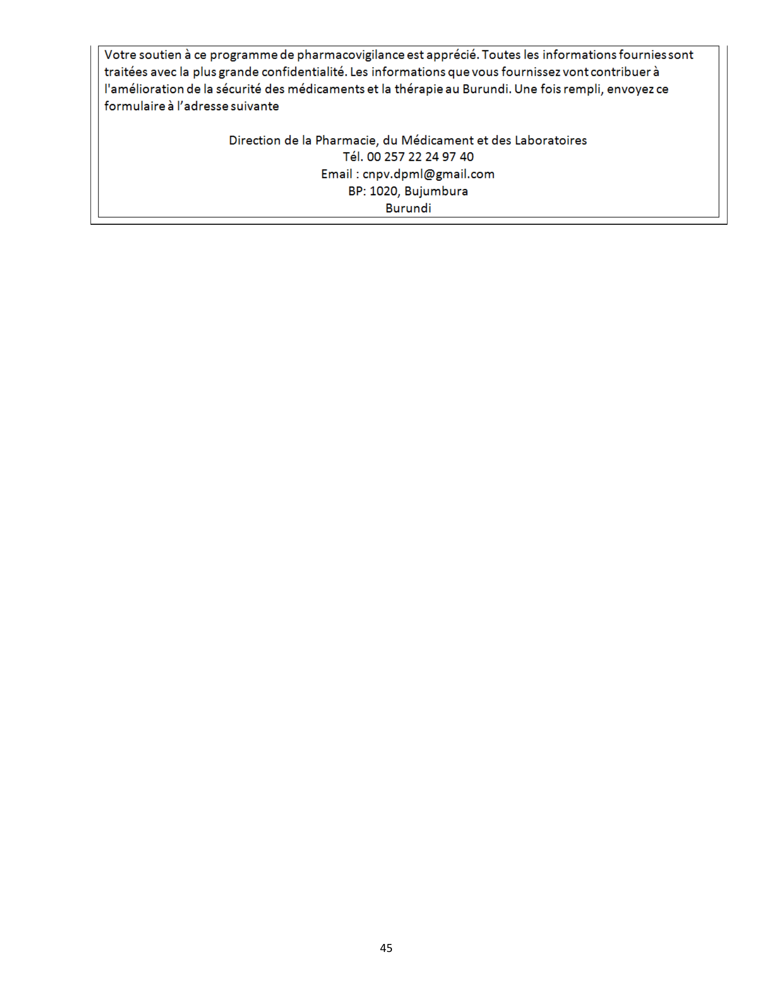 burundi-national-pharmacovigilance-directives-2015 — official PDF page 62; original table columns, symbols and diagram connections