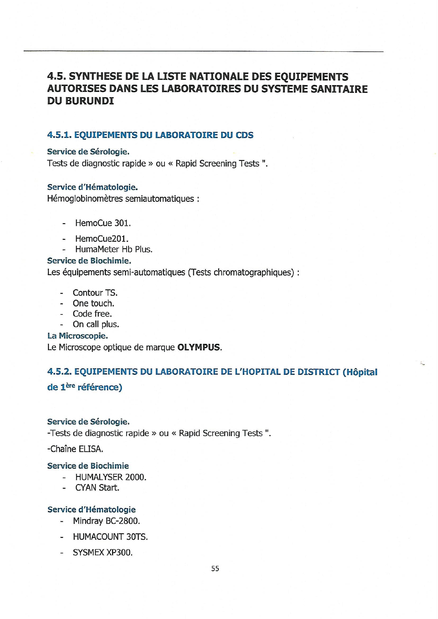 burundi-laboratory-equipment-harmonisation-guide-2018 — official PDF page 55; original table columns, symbols and diagram connections