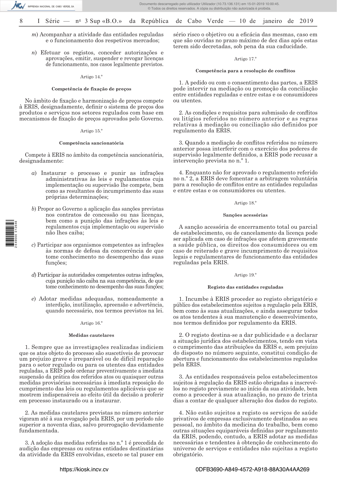 Decreto-Lei n.º 3/2019, de 10 de janeiro — official PDF page 8; original table columns, symbols and diagram connections