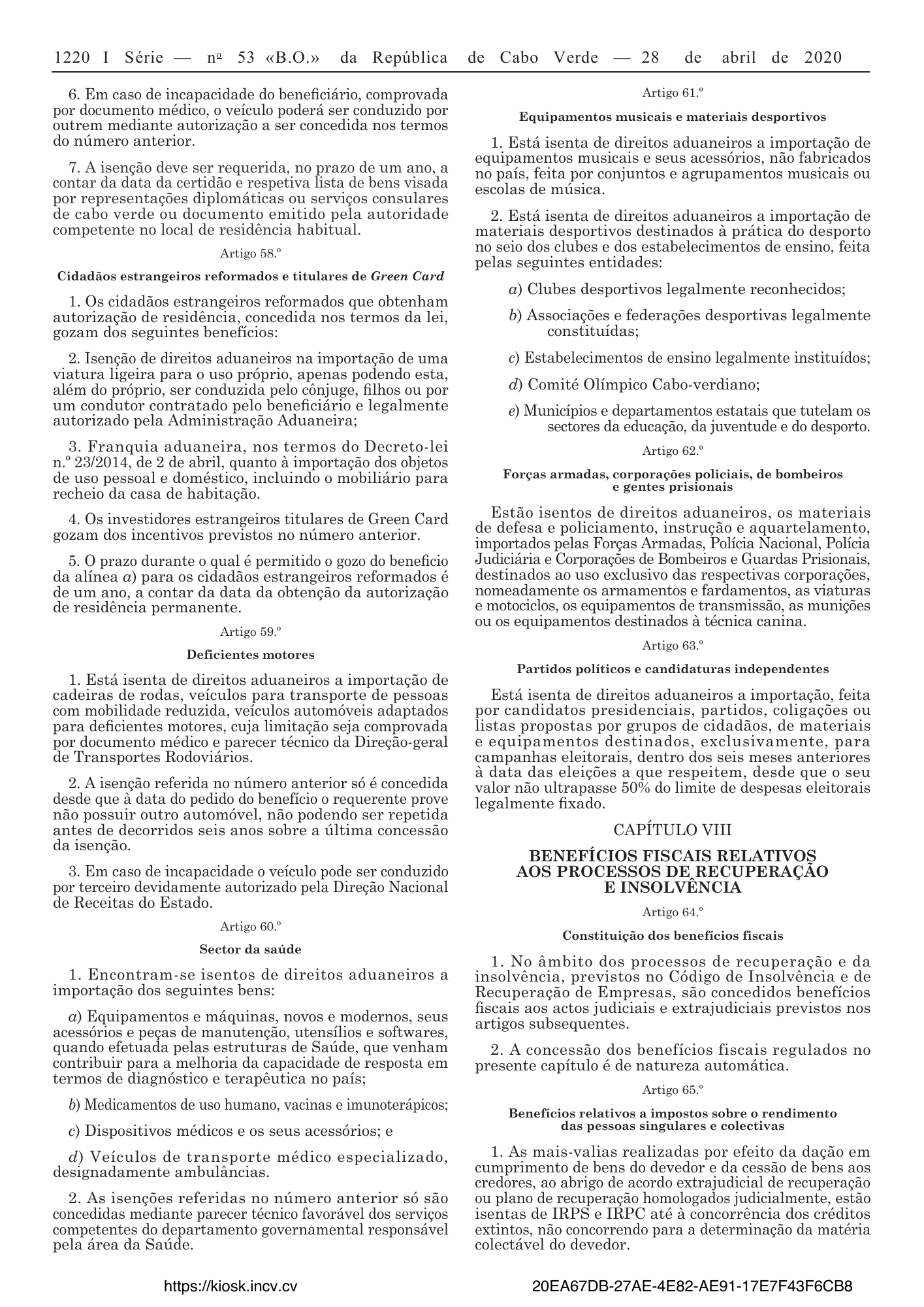 Lei n.º 26/VIII/2013 — official PDF page 42; original table columns, symbols and diagram connections