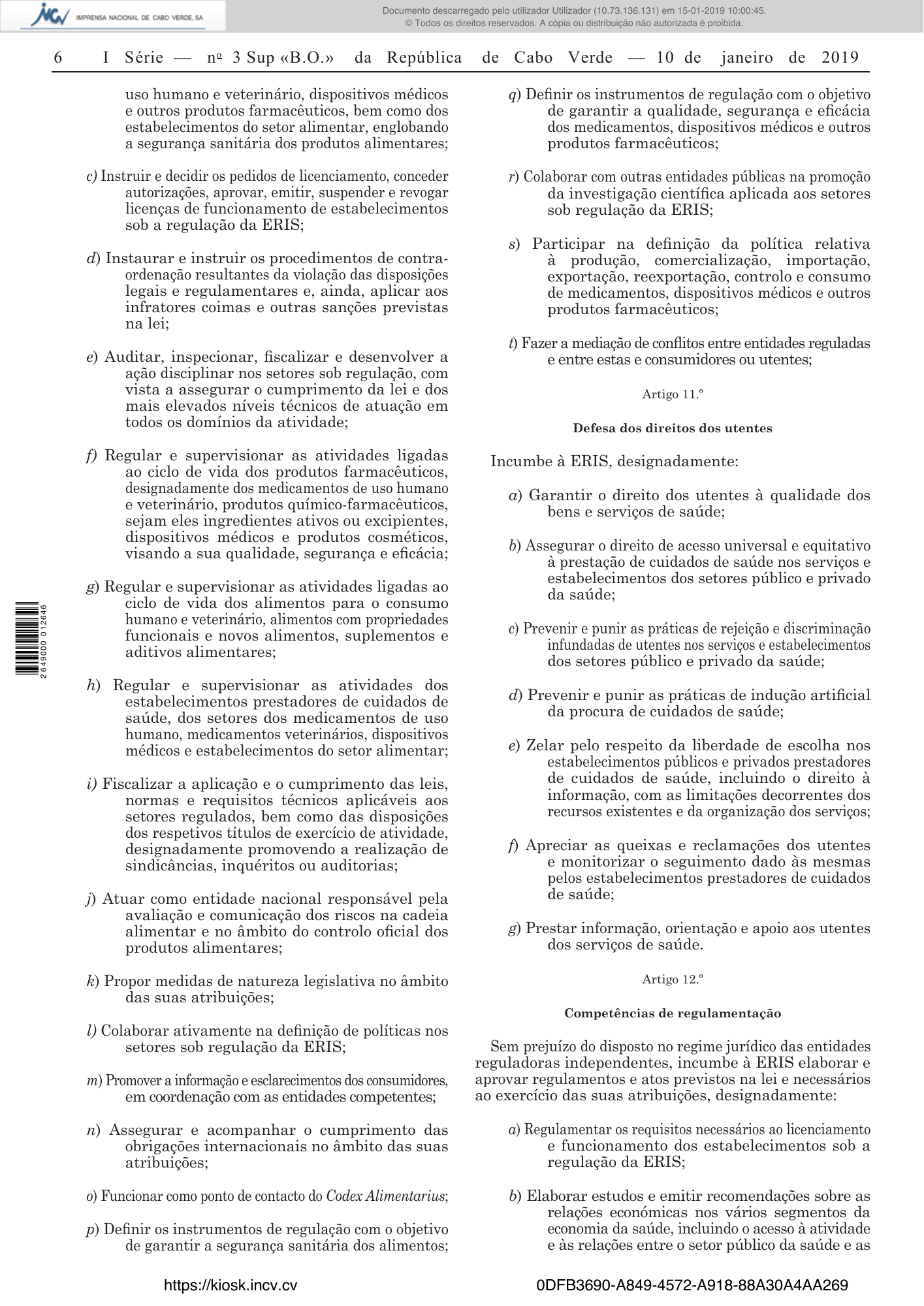 Decreto-Lei n.º 3/2019, de 10 de janeiro — official PDF page 6; original table columns, symbols and diagram connections