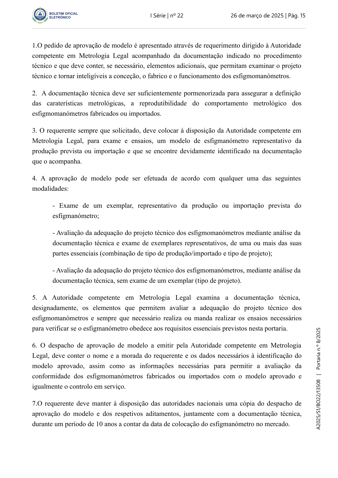 Portaria n.º 8/2025, de 26 de março — official PDF page 5; original table columns, symbols and diagram connections