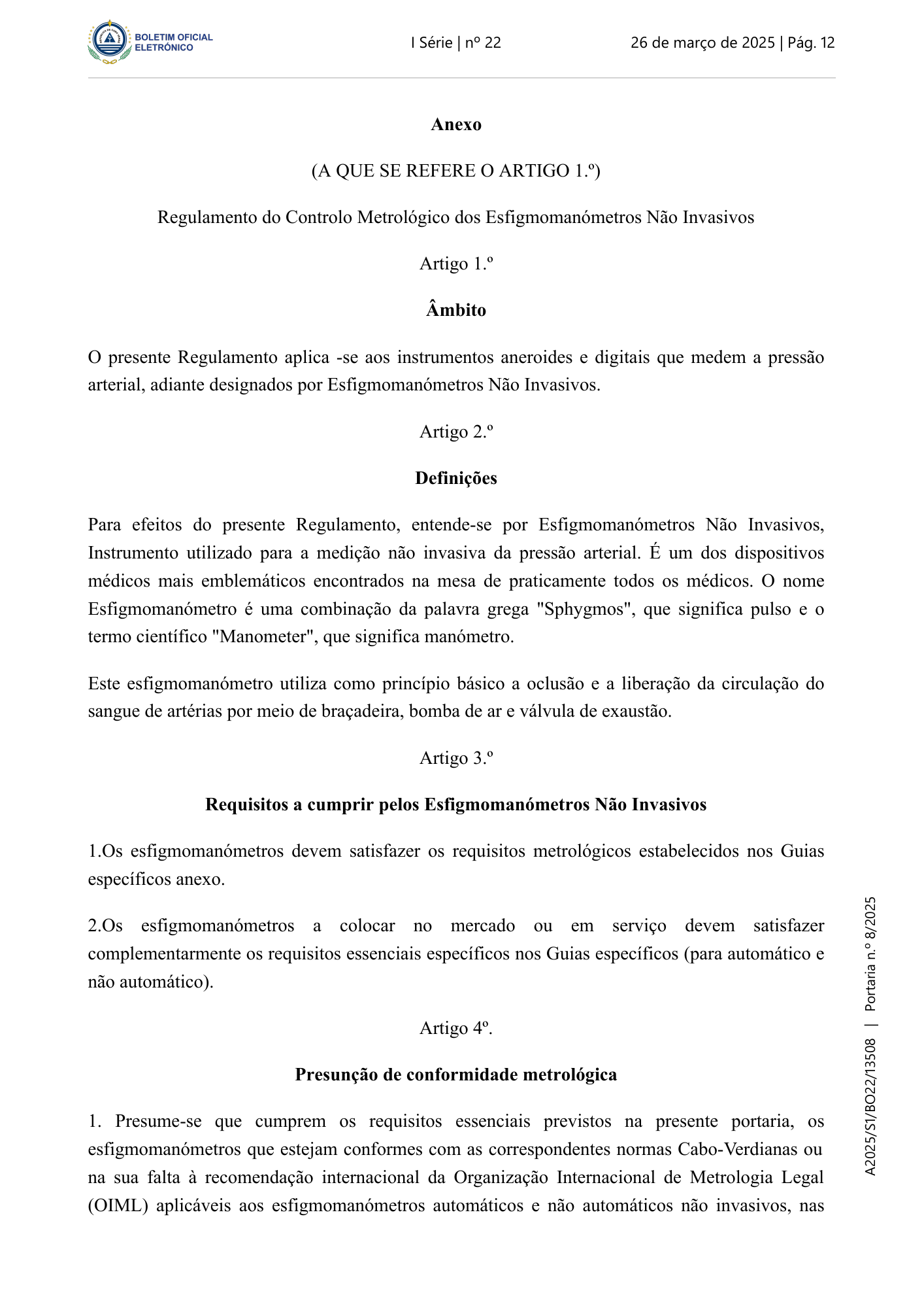 Portaria n.º 8/2025, de 26 de março — official PDF page 2; original table columns, symbols and diagram connections