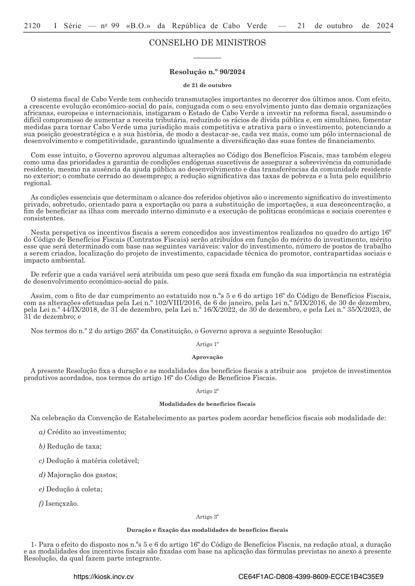 Resolução n.º 90/2024, de 21 de outubro — official PDF page 2; original table columns, symbols and diagram connections