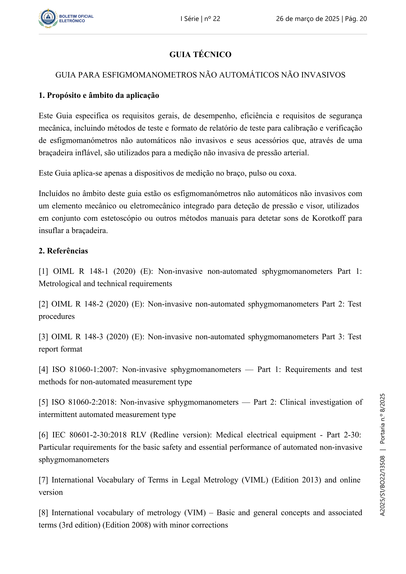 Portaria n.º 8/2025, de 26 de março — official PDF page 10; original table columns, symbols and diagram connections