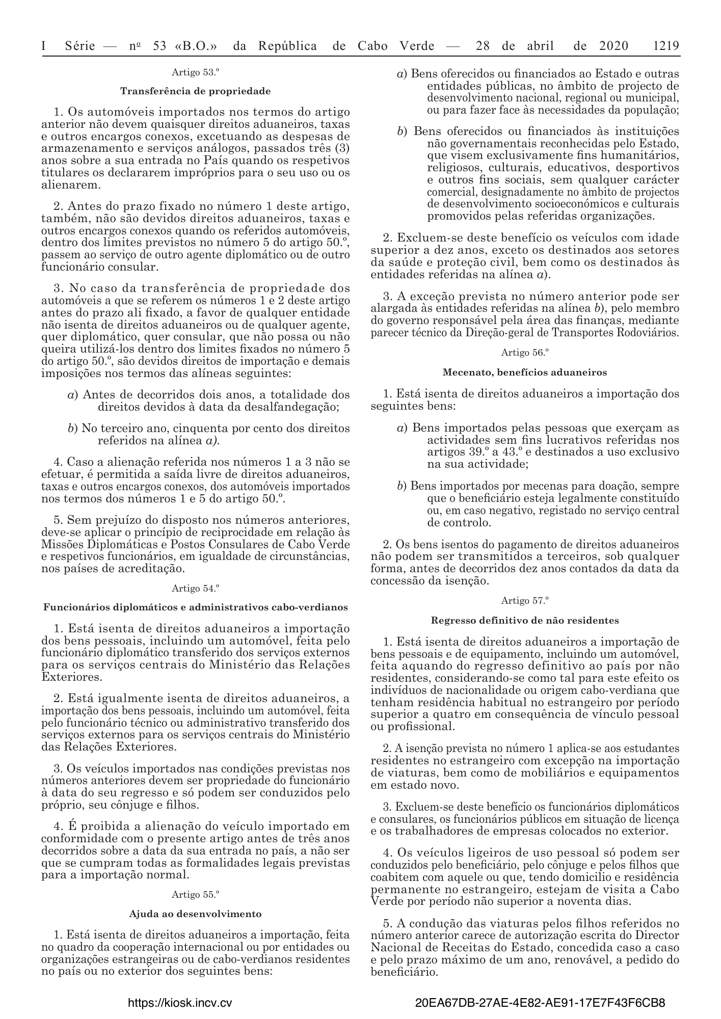Lei n.º 26/VIII/2013 — official PDF page 41; original table columns, symbols and diagram connections