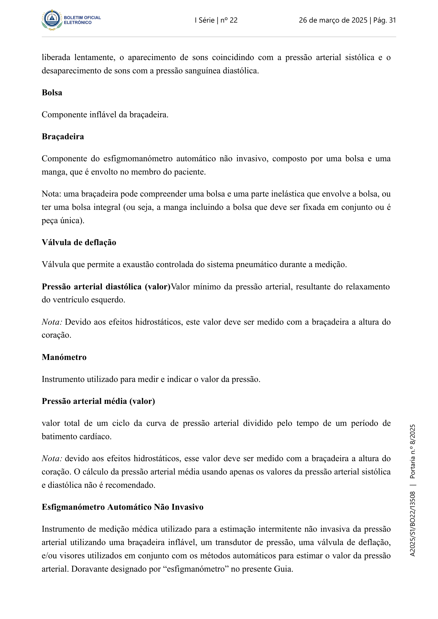Portaria n.º 8/2025, de 26 de março — official PDF page 21; original table columns, symbols and diagram connections