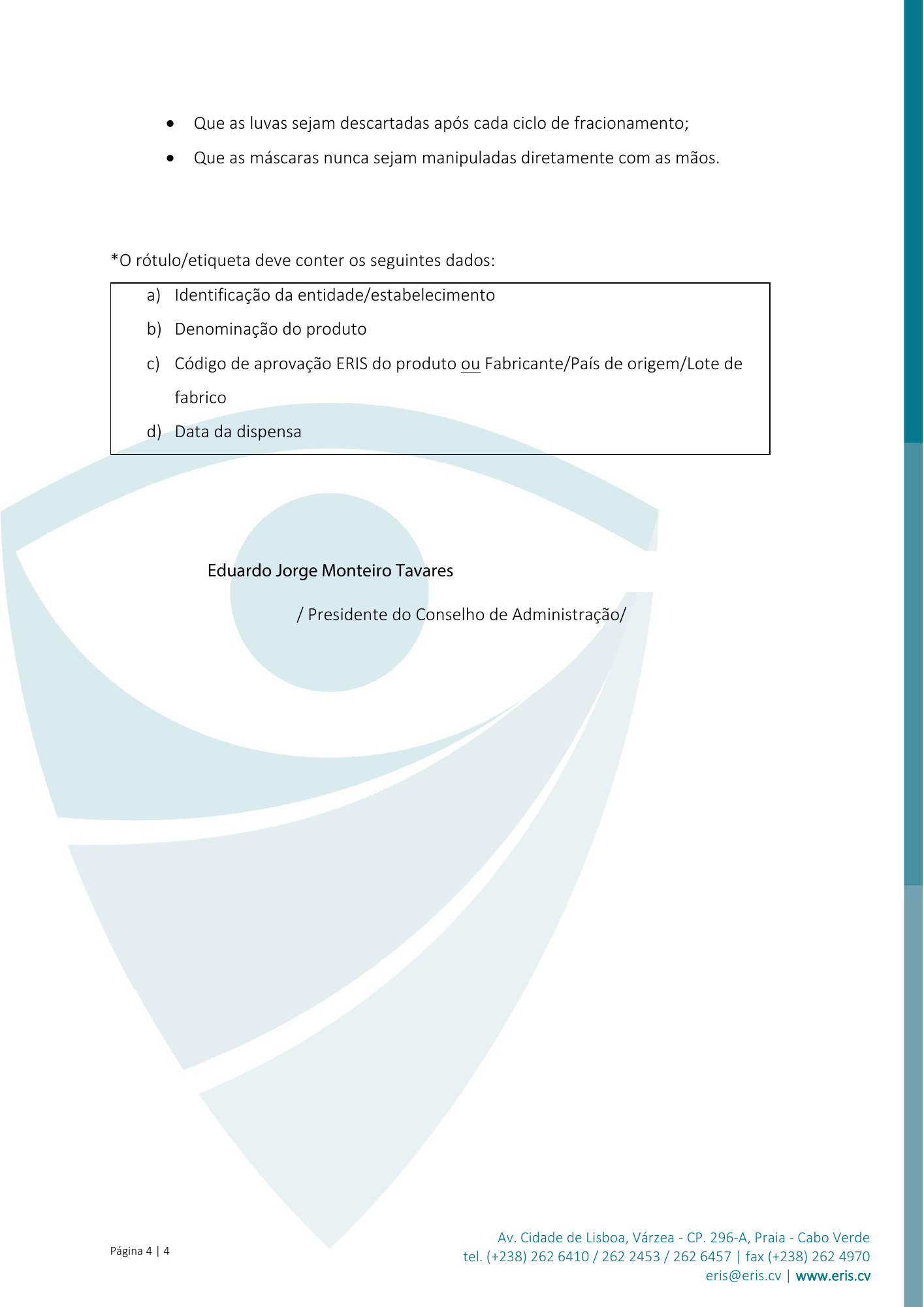 Circular Normativa n.º 0207/ERIS-CA/2020 — official PDF page 4; original table columns, symbols and diagram connections; digital-signature certificate metadata omitted from public render; legal text unchanged