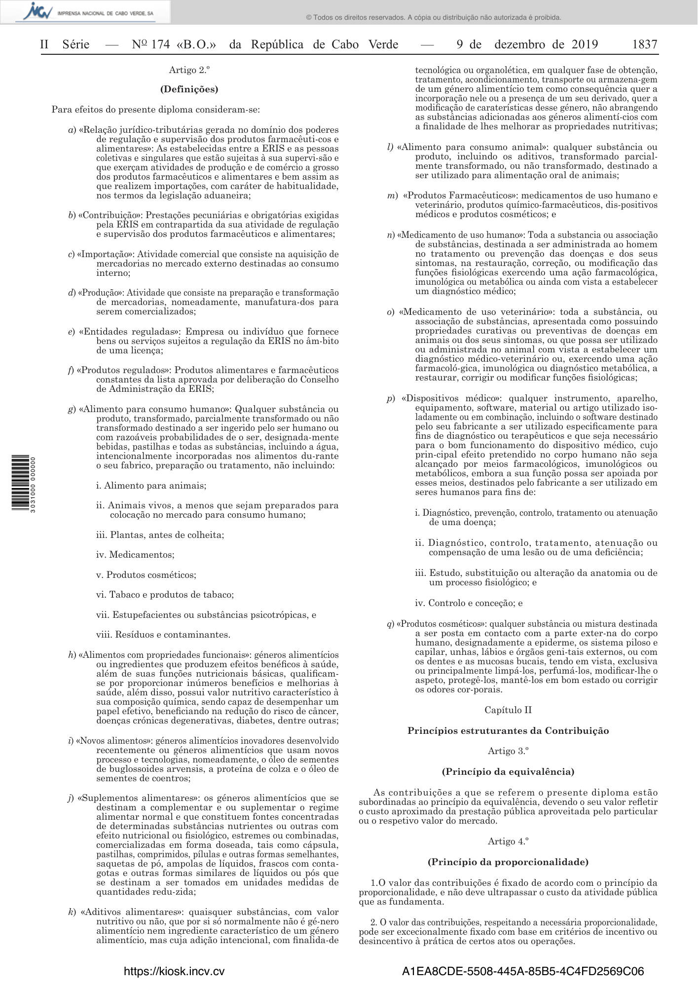Deliberação n.º 4/2019, de 6 de dezembro — official PDF page 3; original table columns, symbols and diagram connections