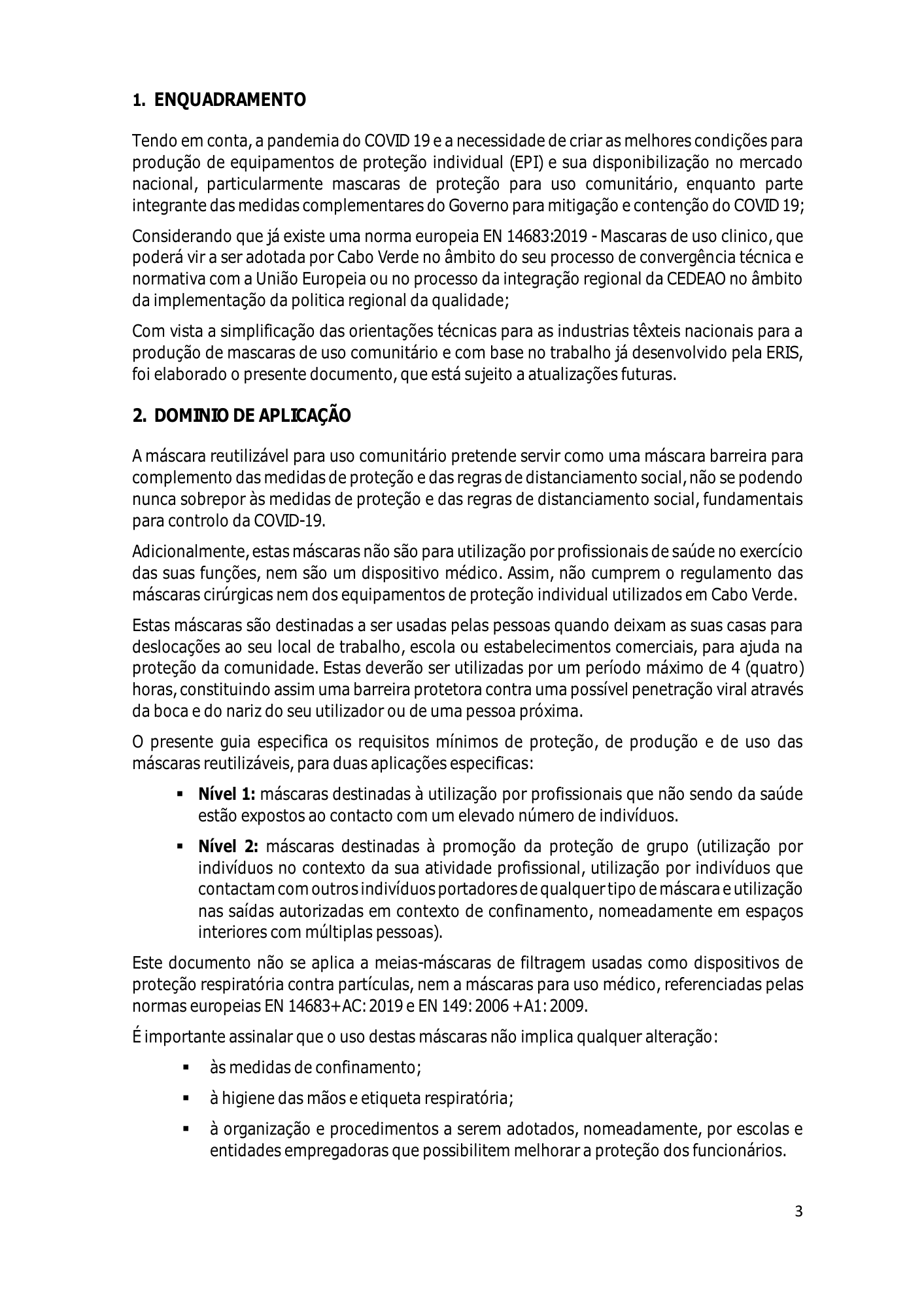 cabo-verde-community-mask-production-guide-2020 — official PDF page 3; original table columns, symbols and diagram connections