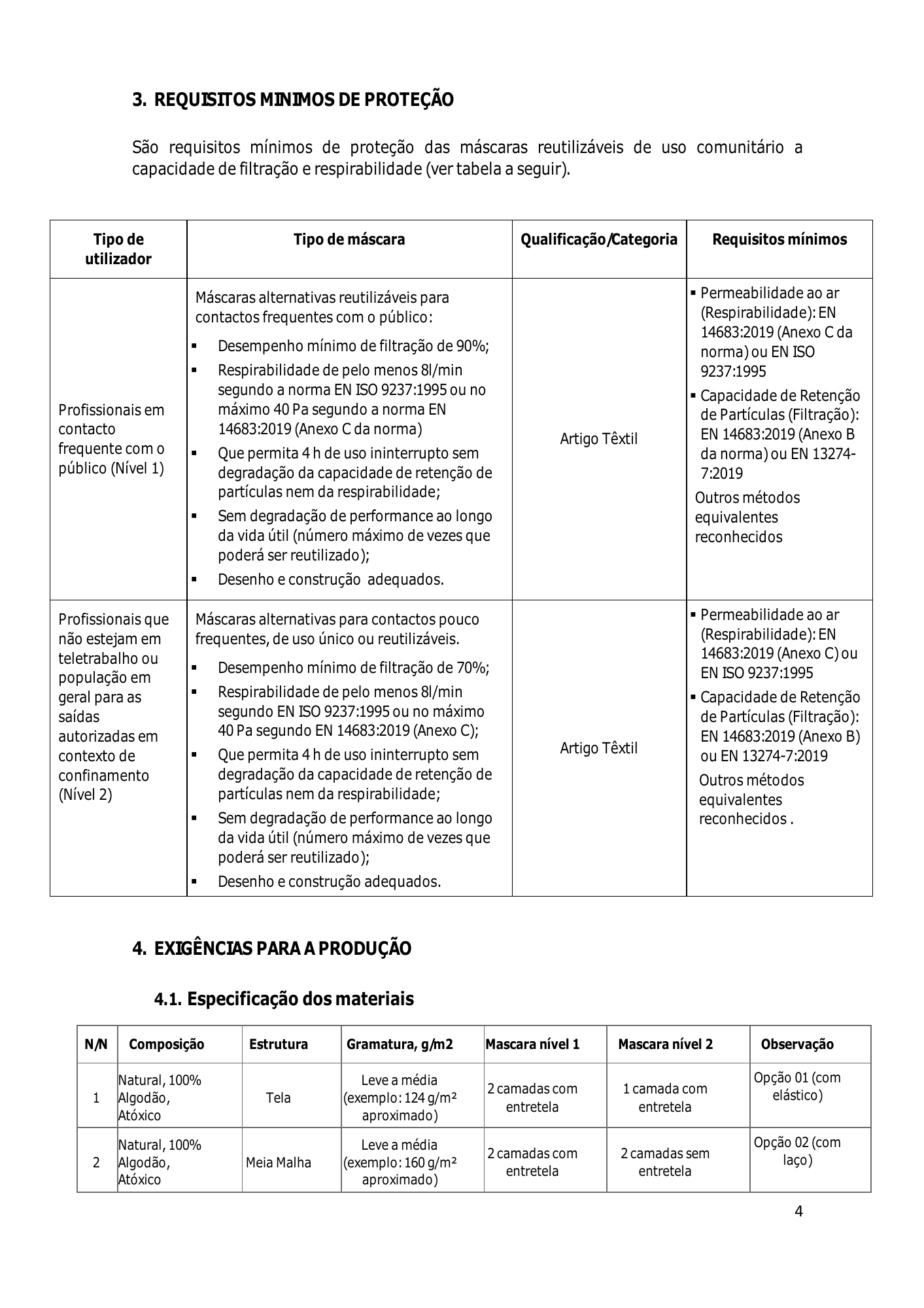 cabo-verde-community-mask-production-guide-2020 — official PDF page 4; original table columns, symbols and diagram connections