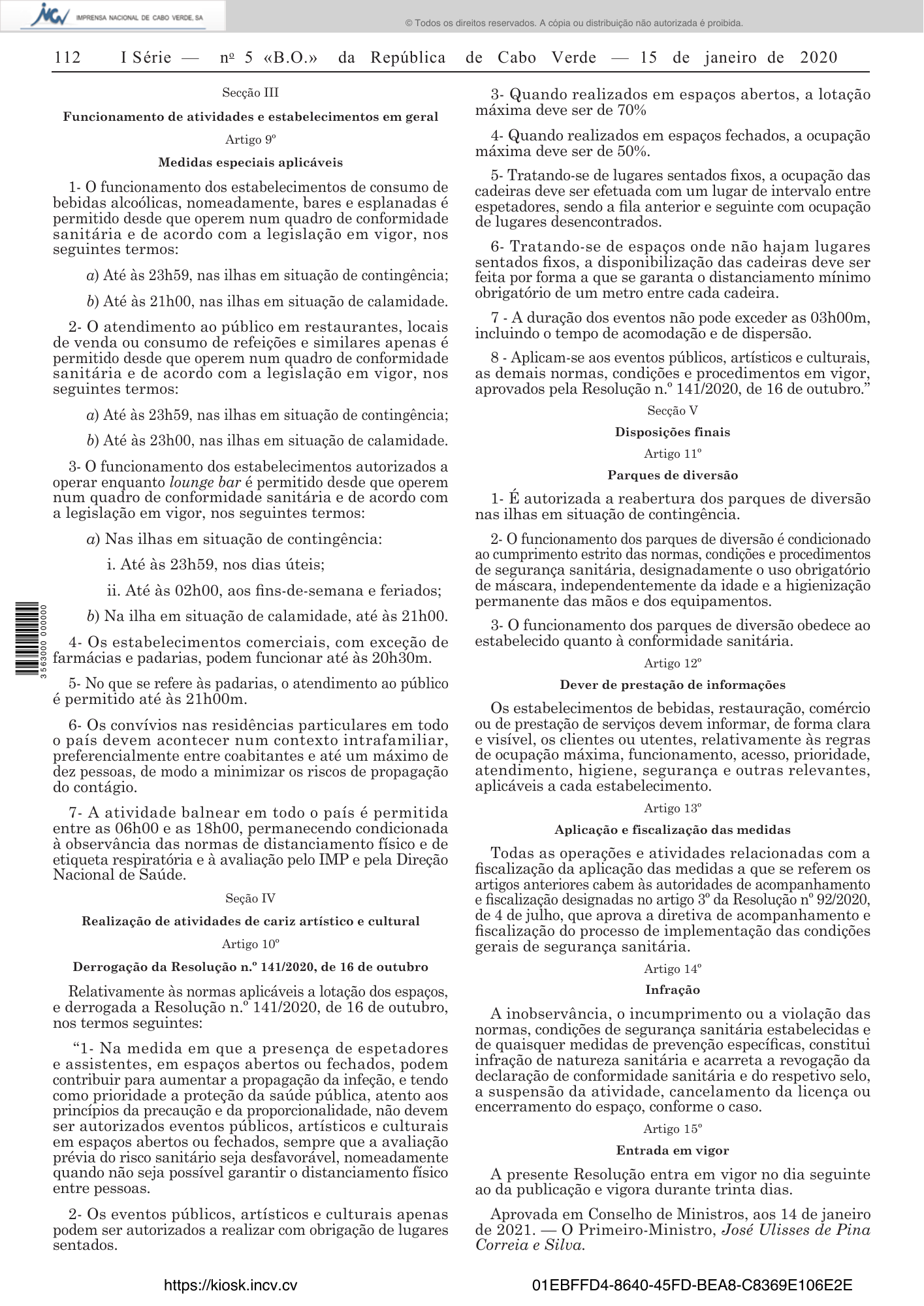 Resolução n.º 4/2021, de 15 de janeiro — official PDF page 10; original table columns, symbols and diagram connections