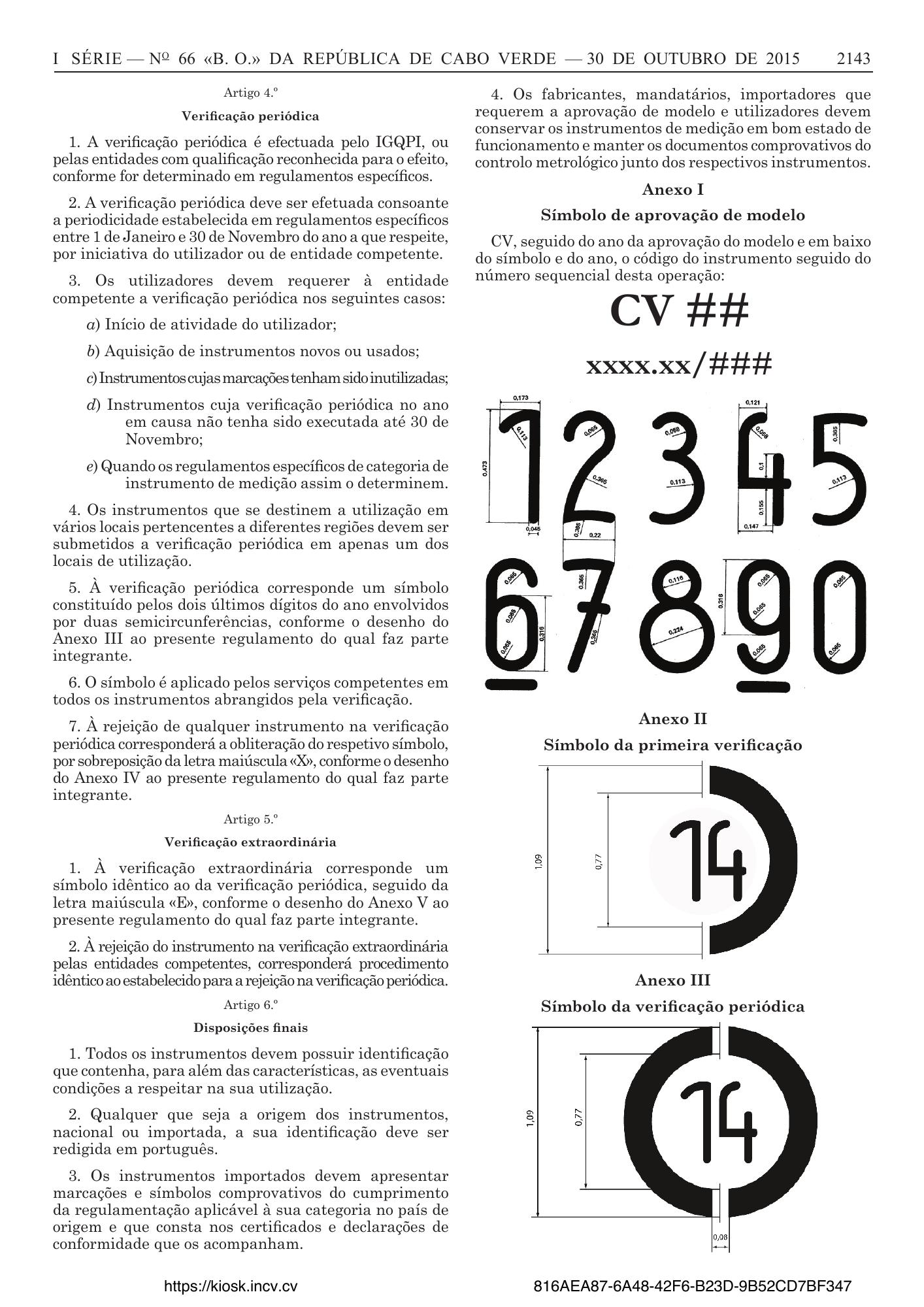 Portaria n.º 54/2015, de 30 de outubro — official PDF page 15; original table columns, symbols and diagram connections