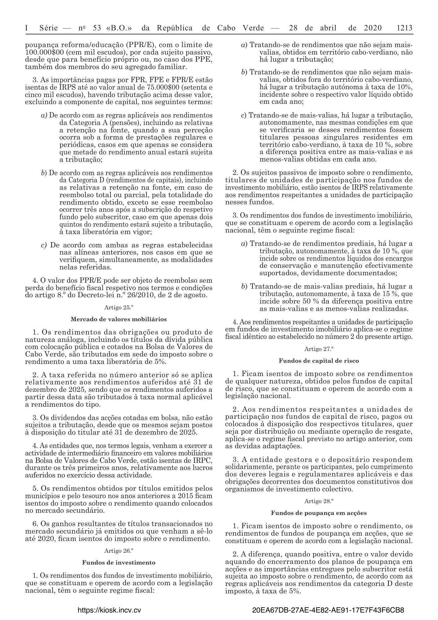 Lei n.º 26/VIII/2013 — official PDF page 35; original table columns, symbols and diagram connections