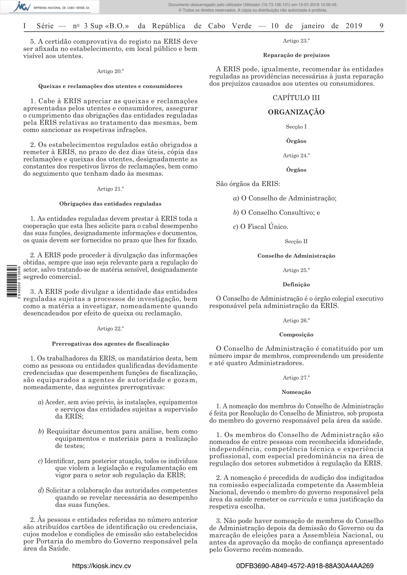 Decreto-Lei n.º 3/2019, de 10 de janeiro — official PDF page 9; original table columns, symbols and diagram connections