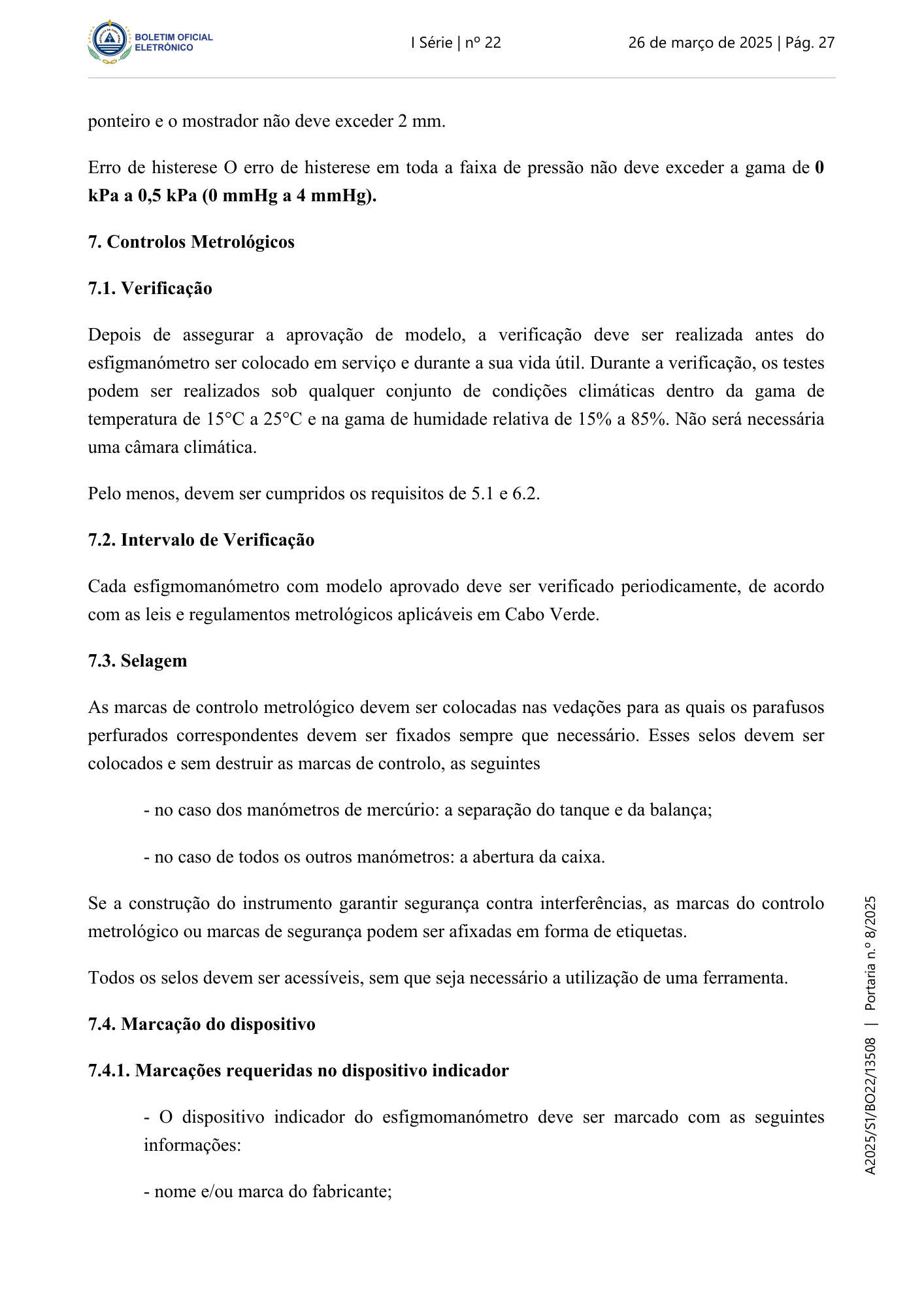 Portaria n.º 8/2025, de 26 de março — official PDF page 17; original table columns, symbols and diagram connections
