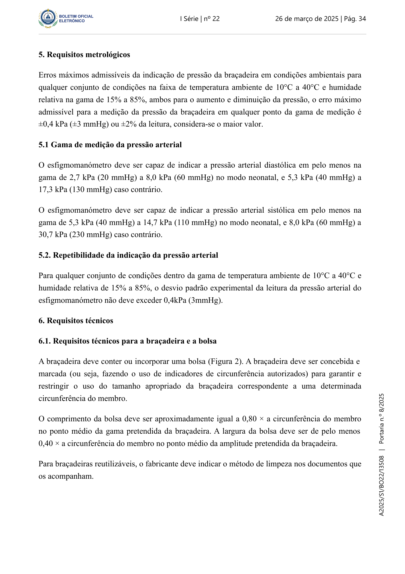 Portaria n.º 8/2025, de 26 de março — official PDF page 24; original table columns, symbols and diagram connections