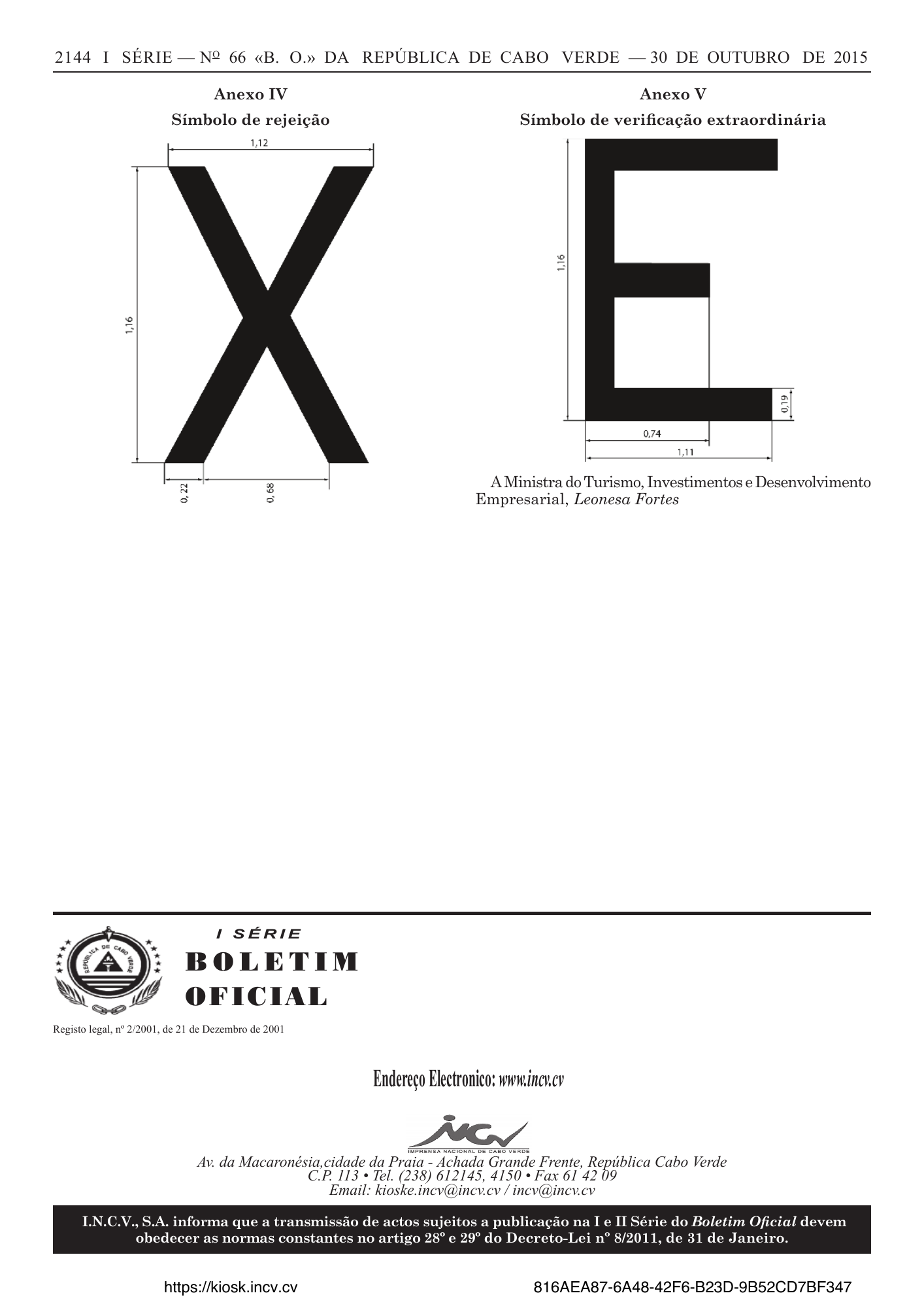 Portaria n.º 54/2015, de 30 de outubro — official PDF page 16; original table columns, symbols and diagram connections