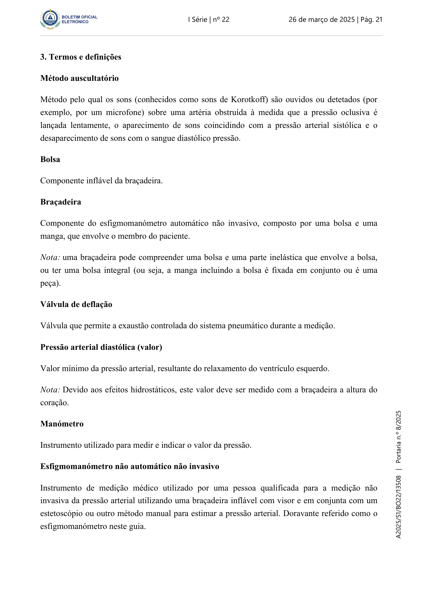 Portaria n.º 8/2025, de 26 de março — official PDF page 11; original table columns, symbols and diagram connections