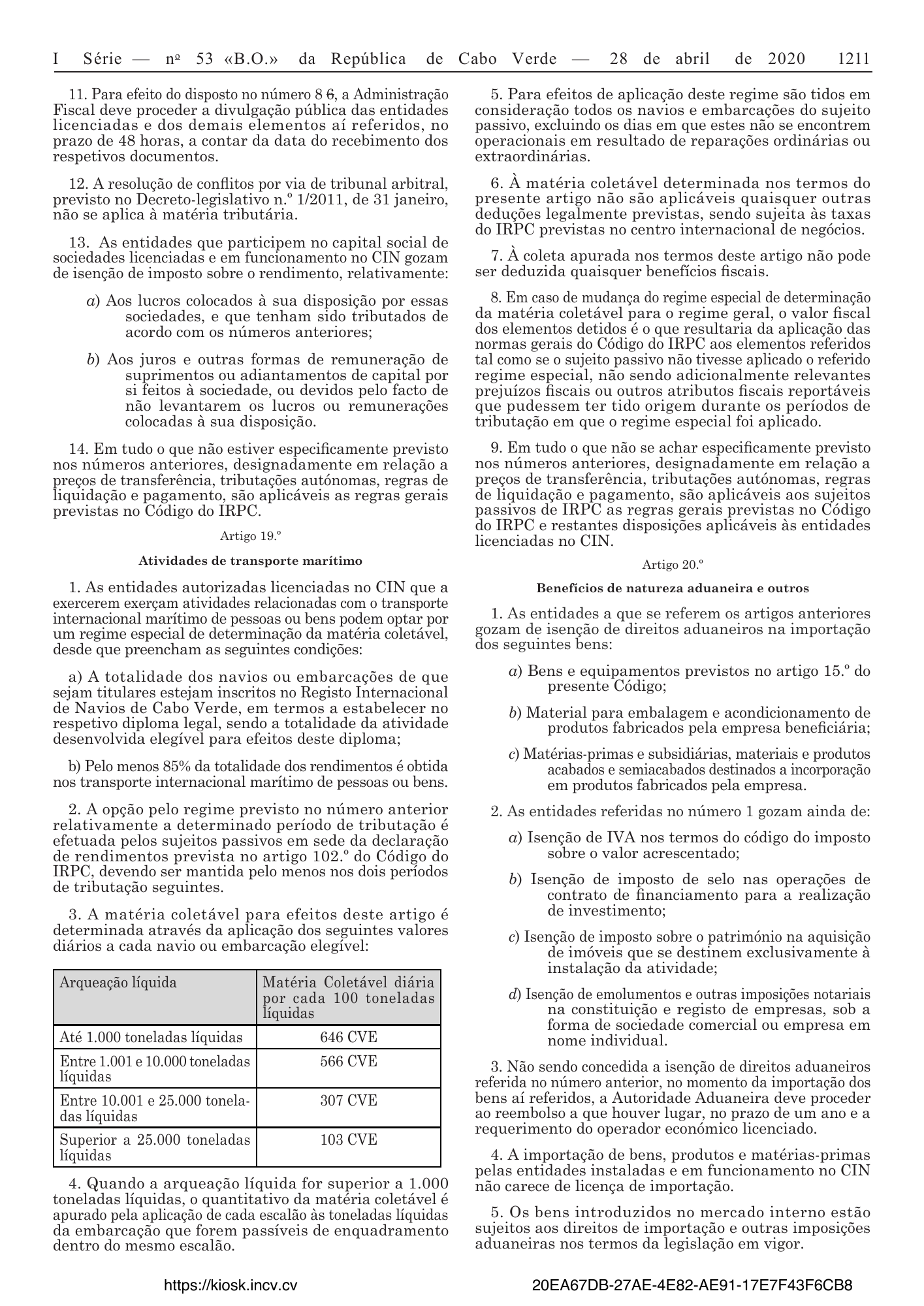 Lei n.º 26/VIII/2013 — official PDF page 33; original table columns, symbols and diagram connections