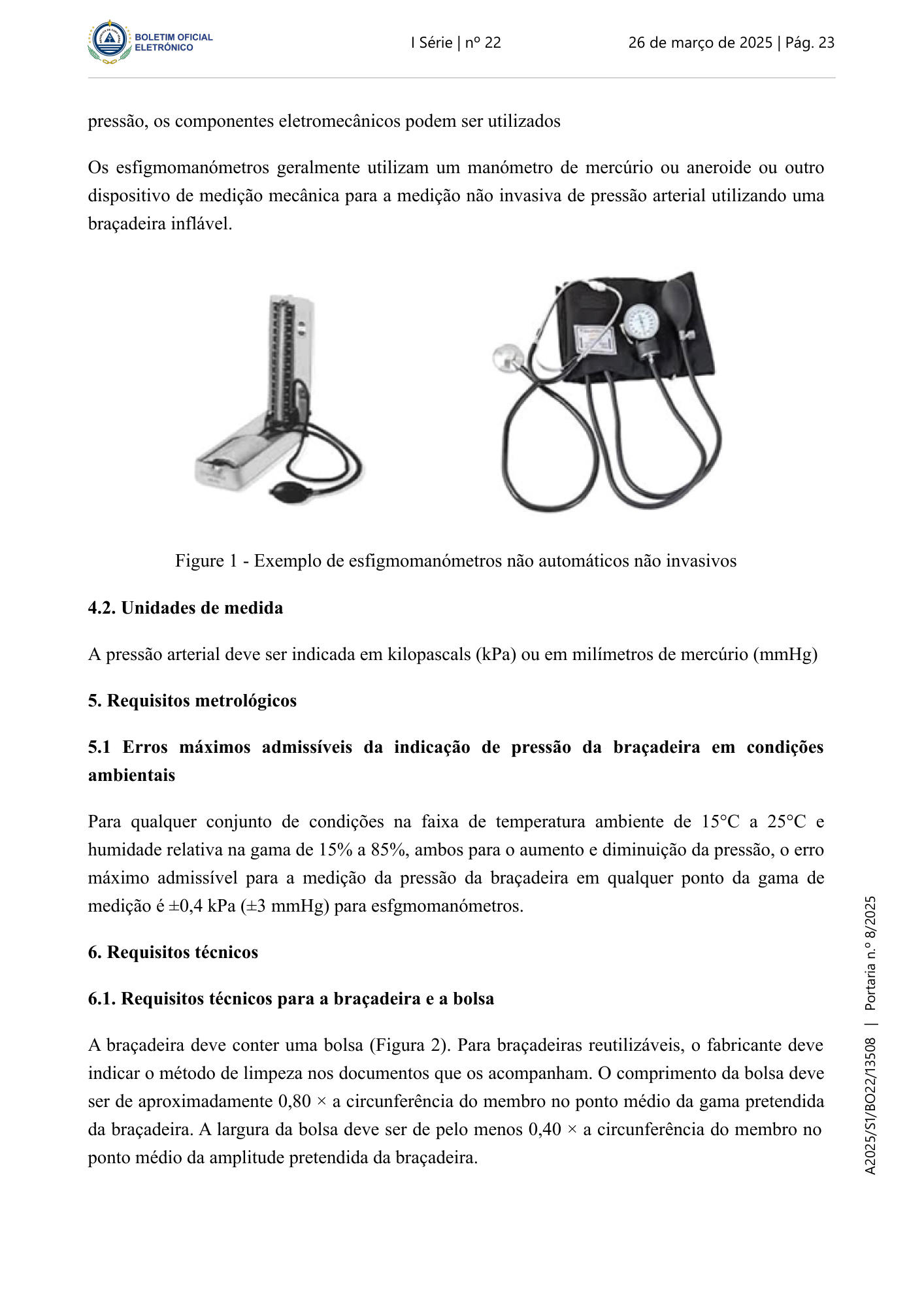 Portaria n.º 8/2025, de 26 de março — official PDF page 13; original table columns, symbols and diagram connections
